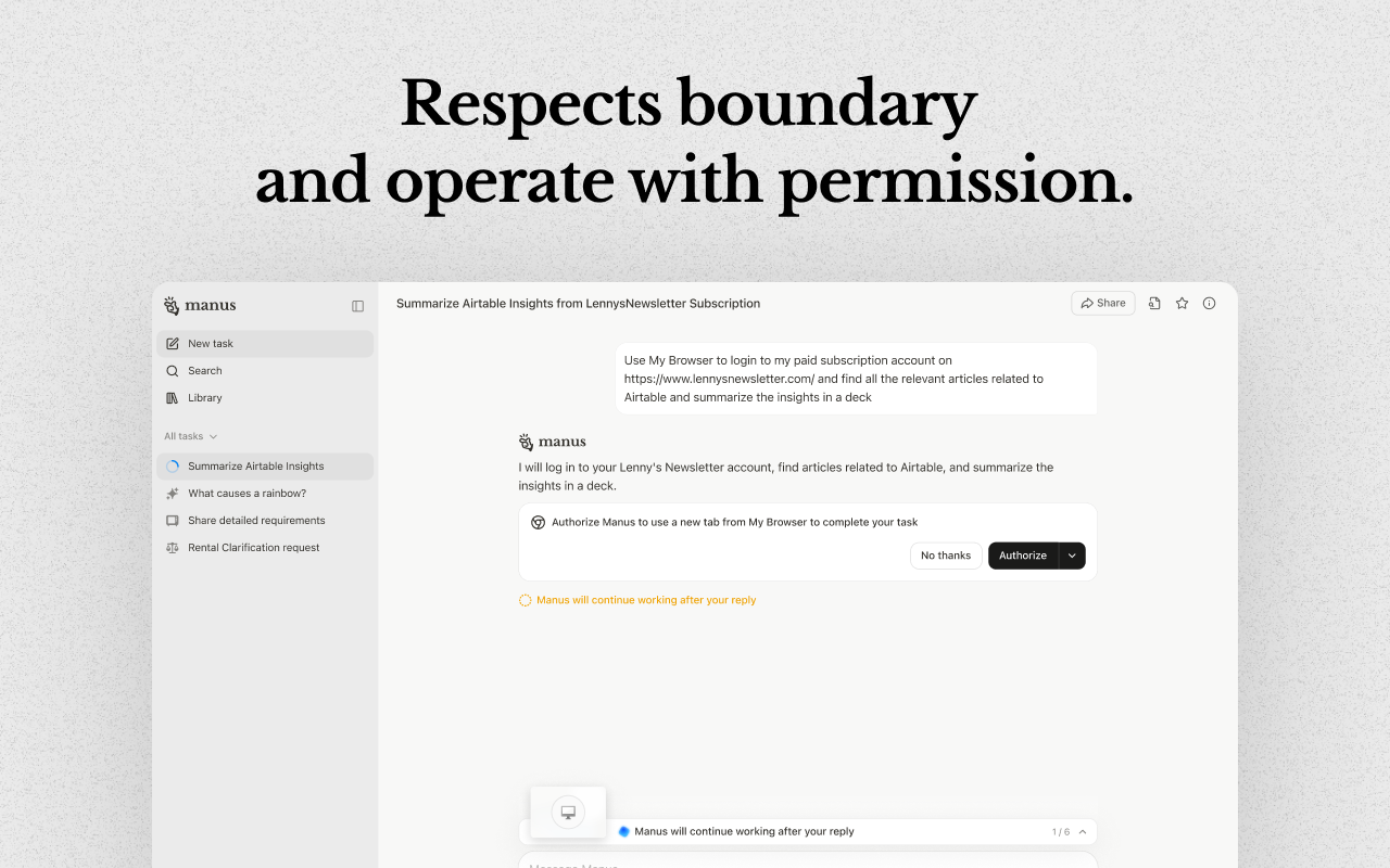 Manus Browser Operator screenshot 3