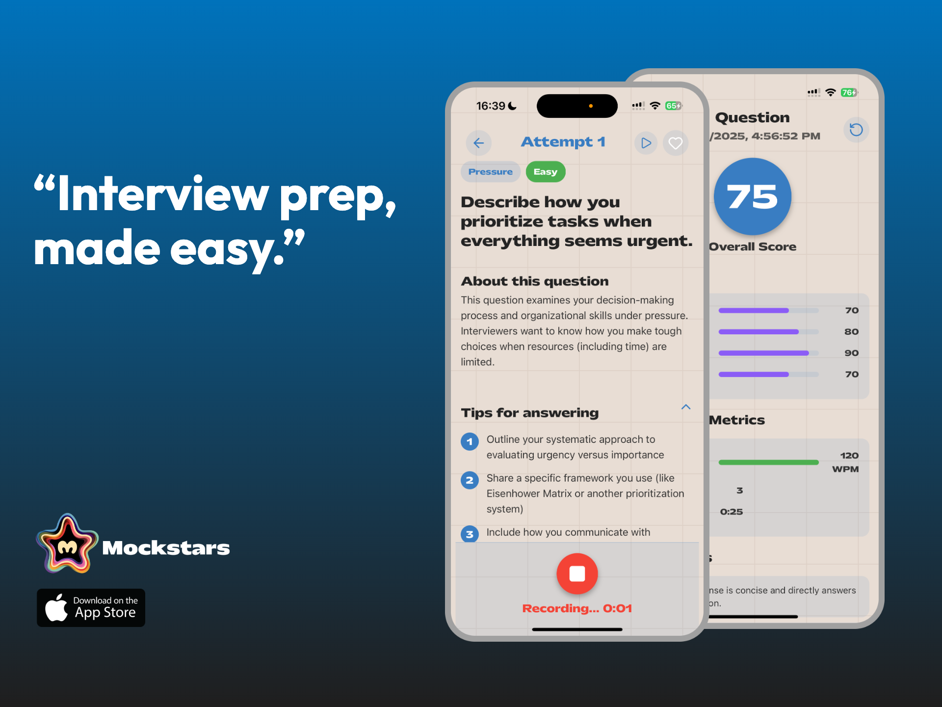 Interview Prep - Mockstars screenshot 1