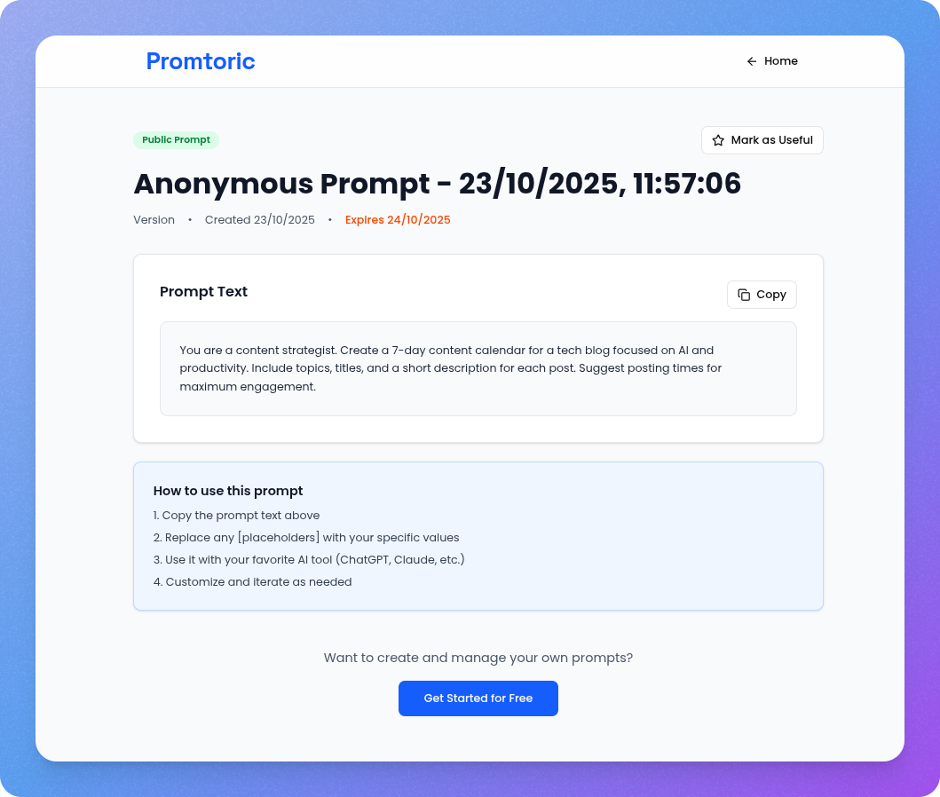 Promtoric screenshot 4