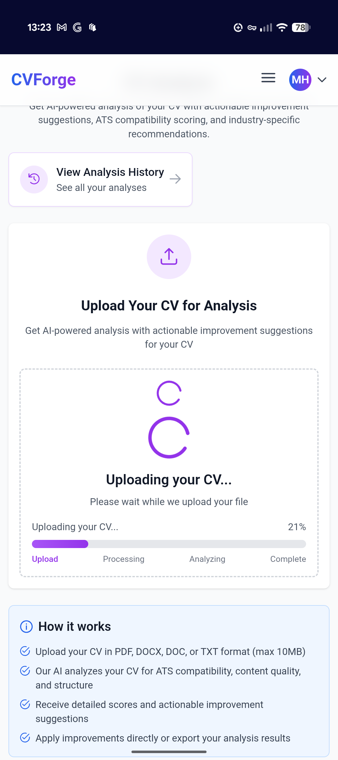 CVForge screenshot 1
