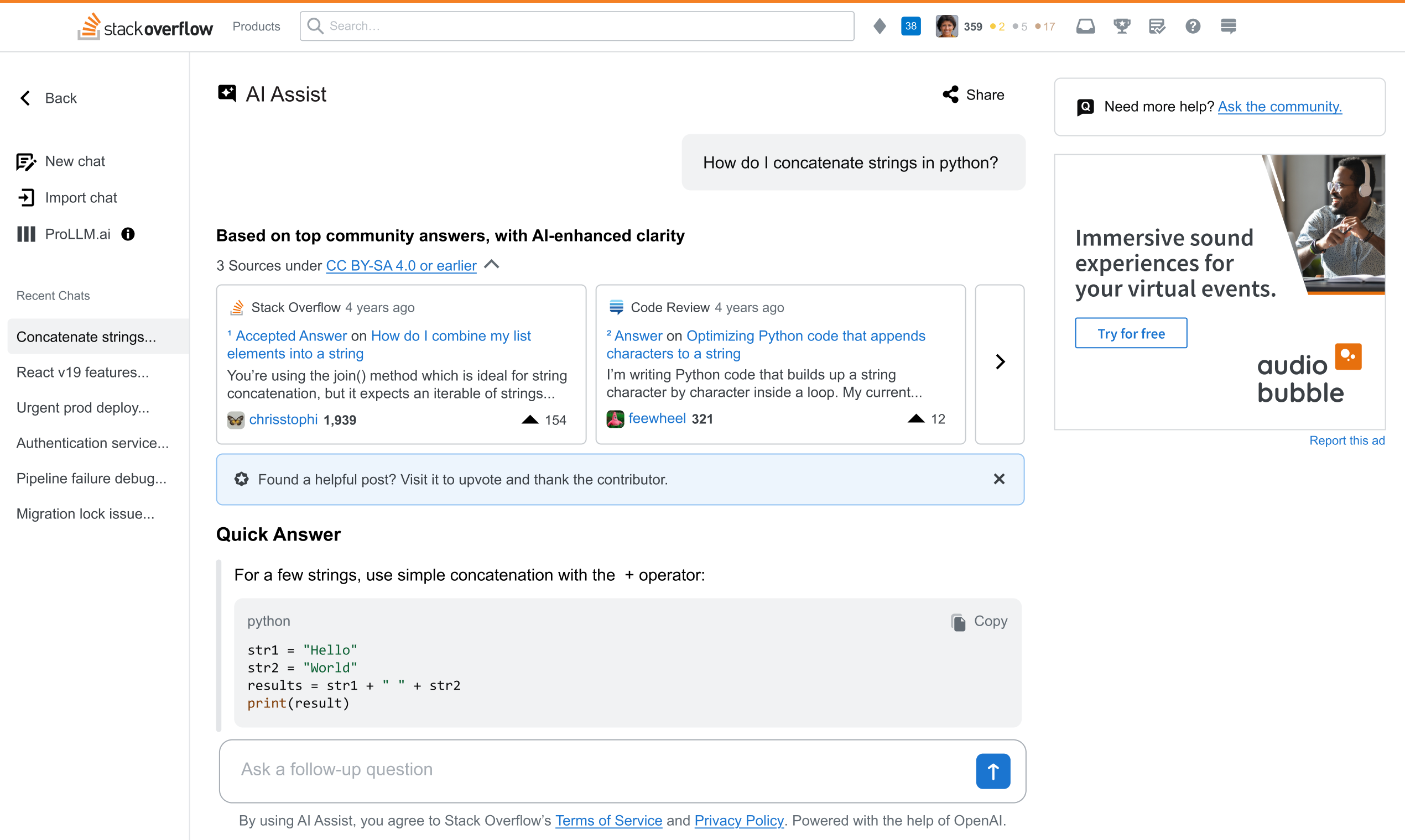 AI Assist by Stack Overflow screenshot 3