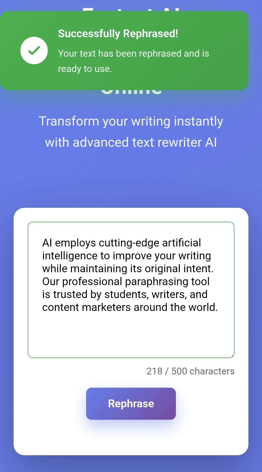TheRephrase.com screenshot 3
