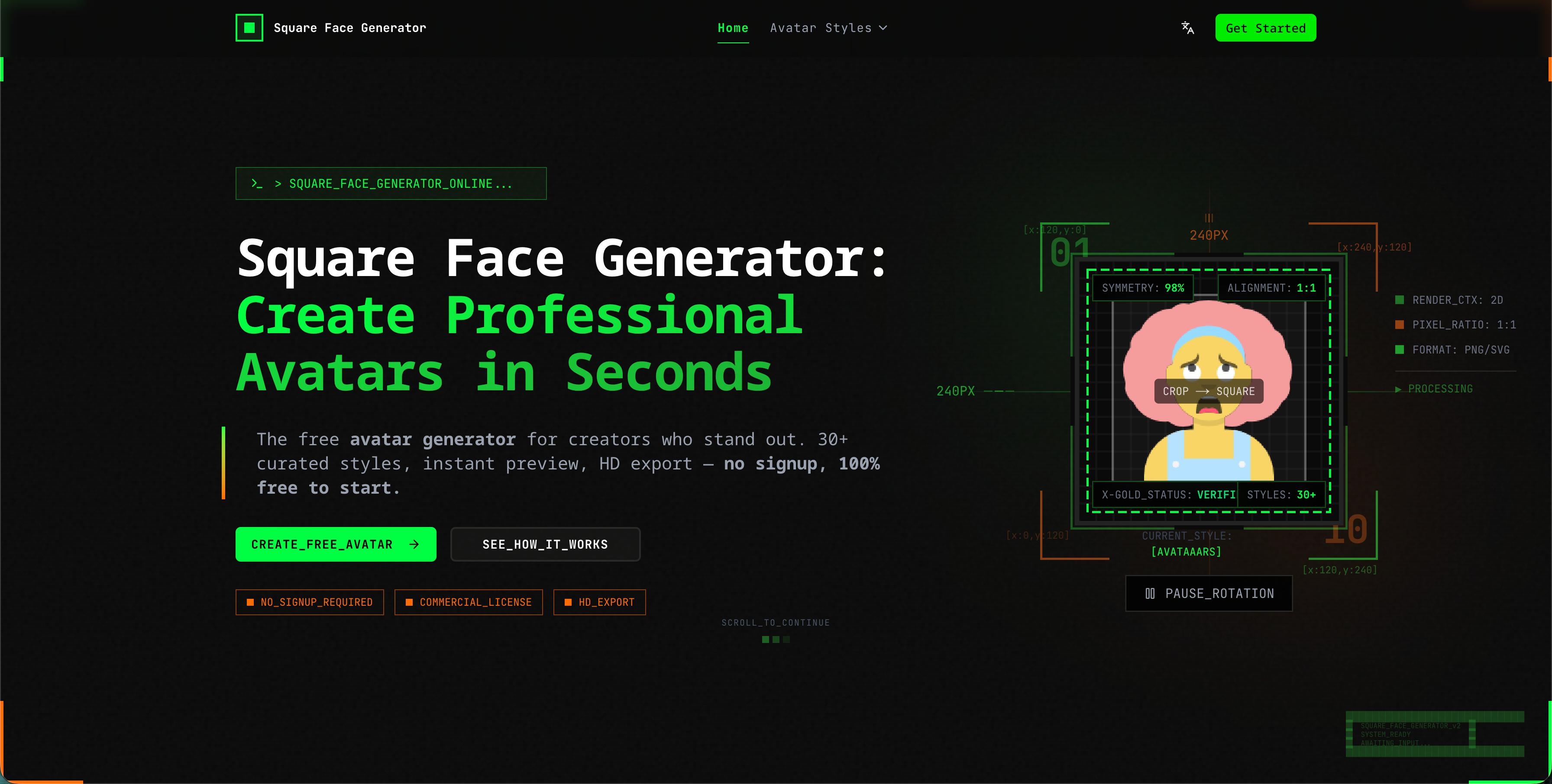 Square Face Generator AI screenshot 1
