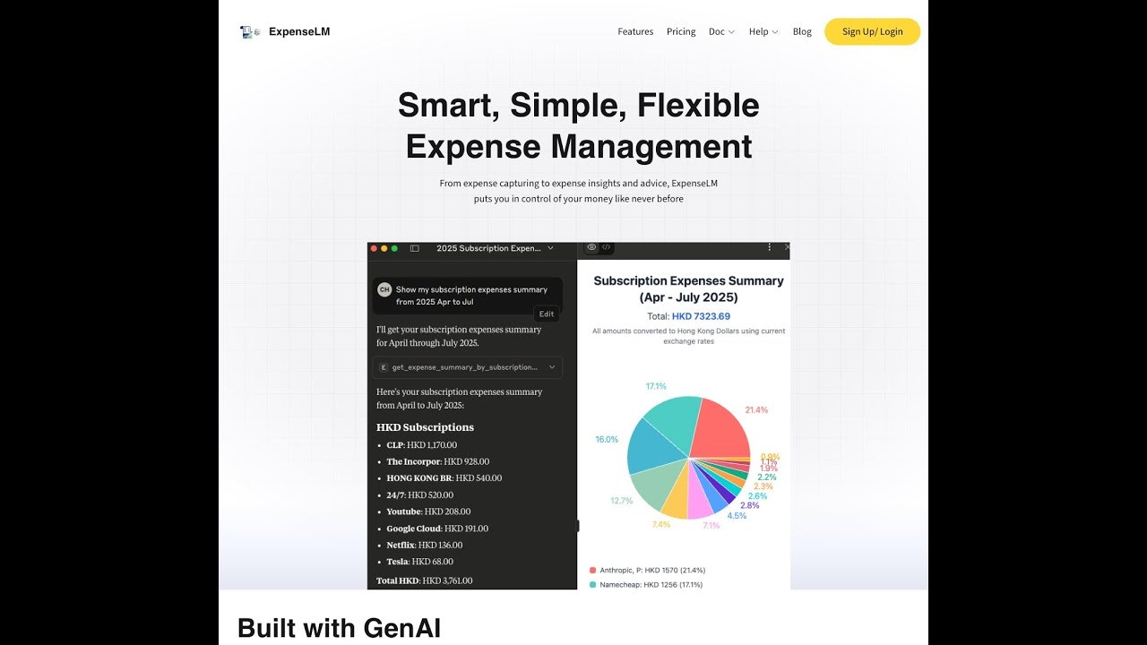 ExpenseLM screenshot 1