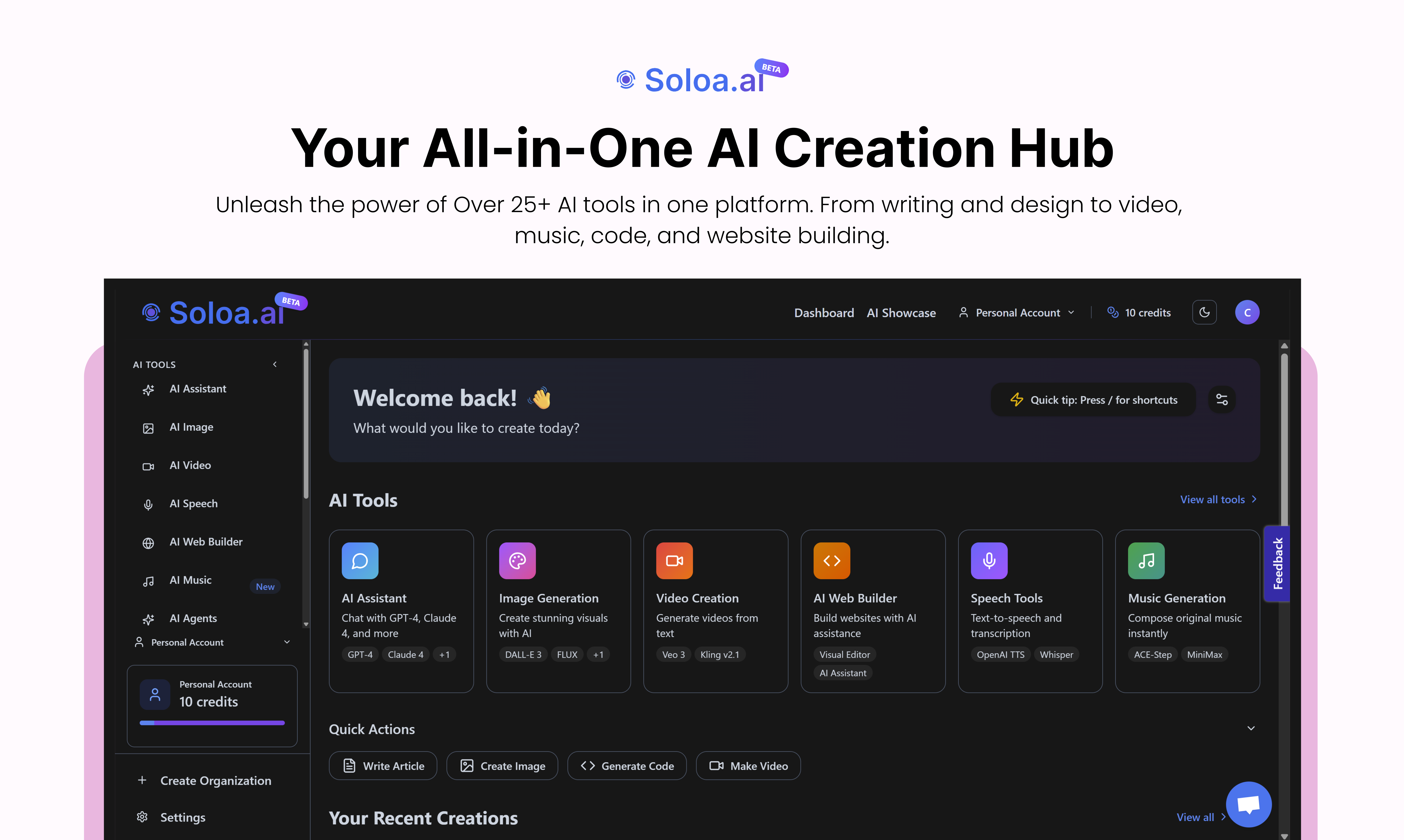 Soloa: All-in-One AI Studio (25+ Tools) screenshot 2