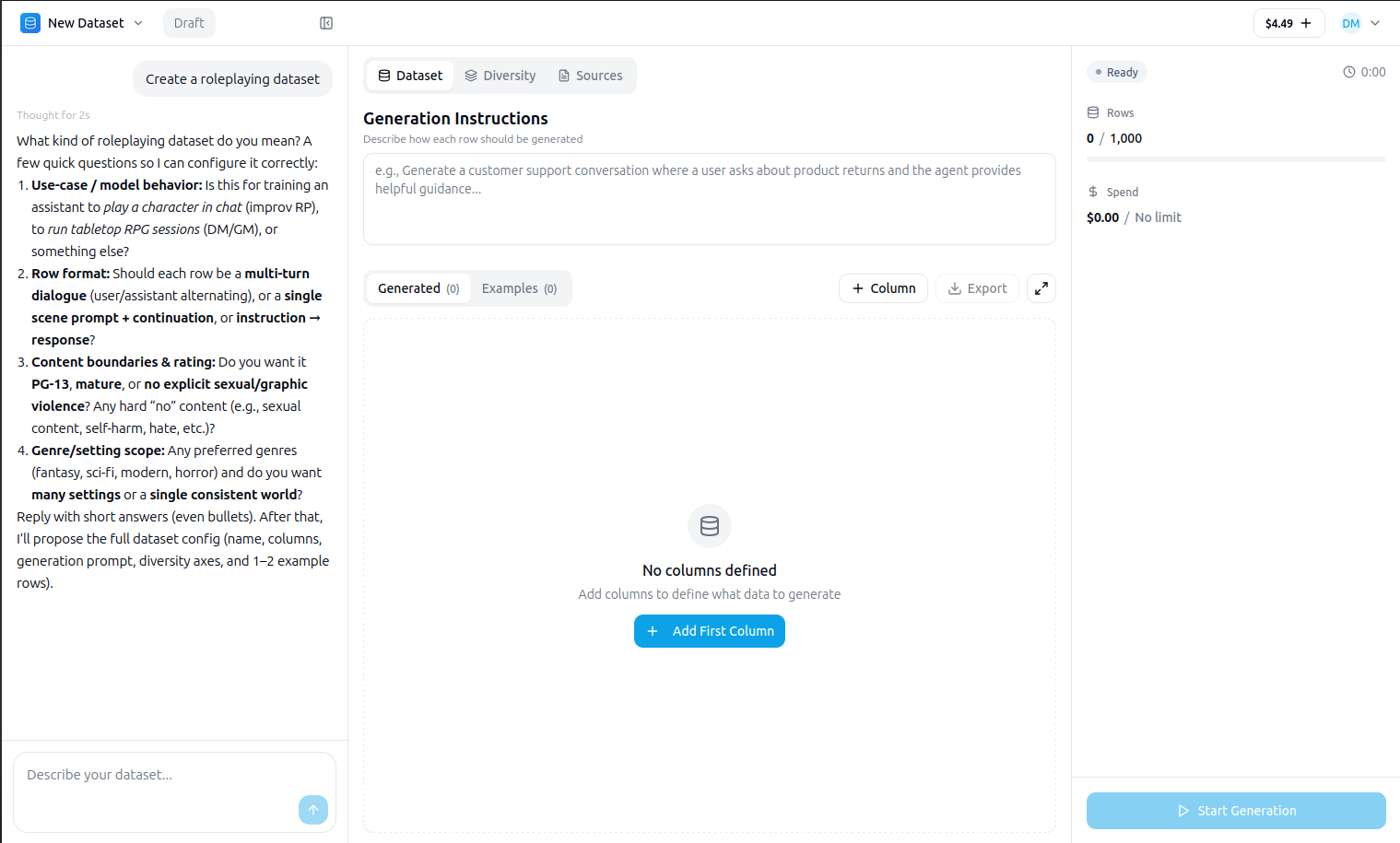 Dataset Labs screenshot 2