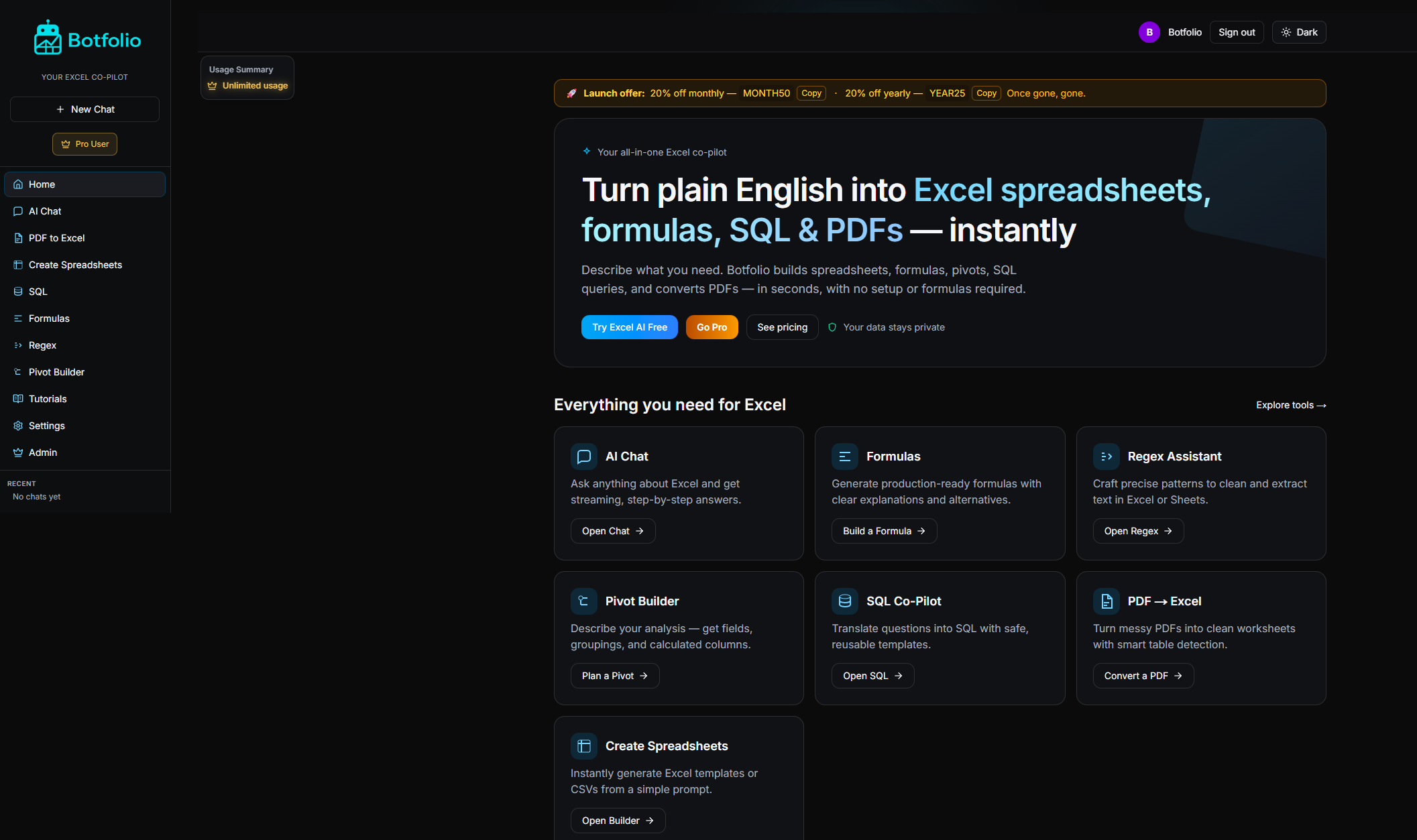 Botfolio screenshot 9