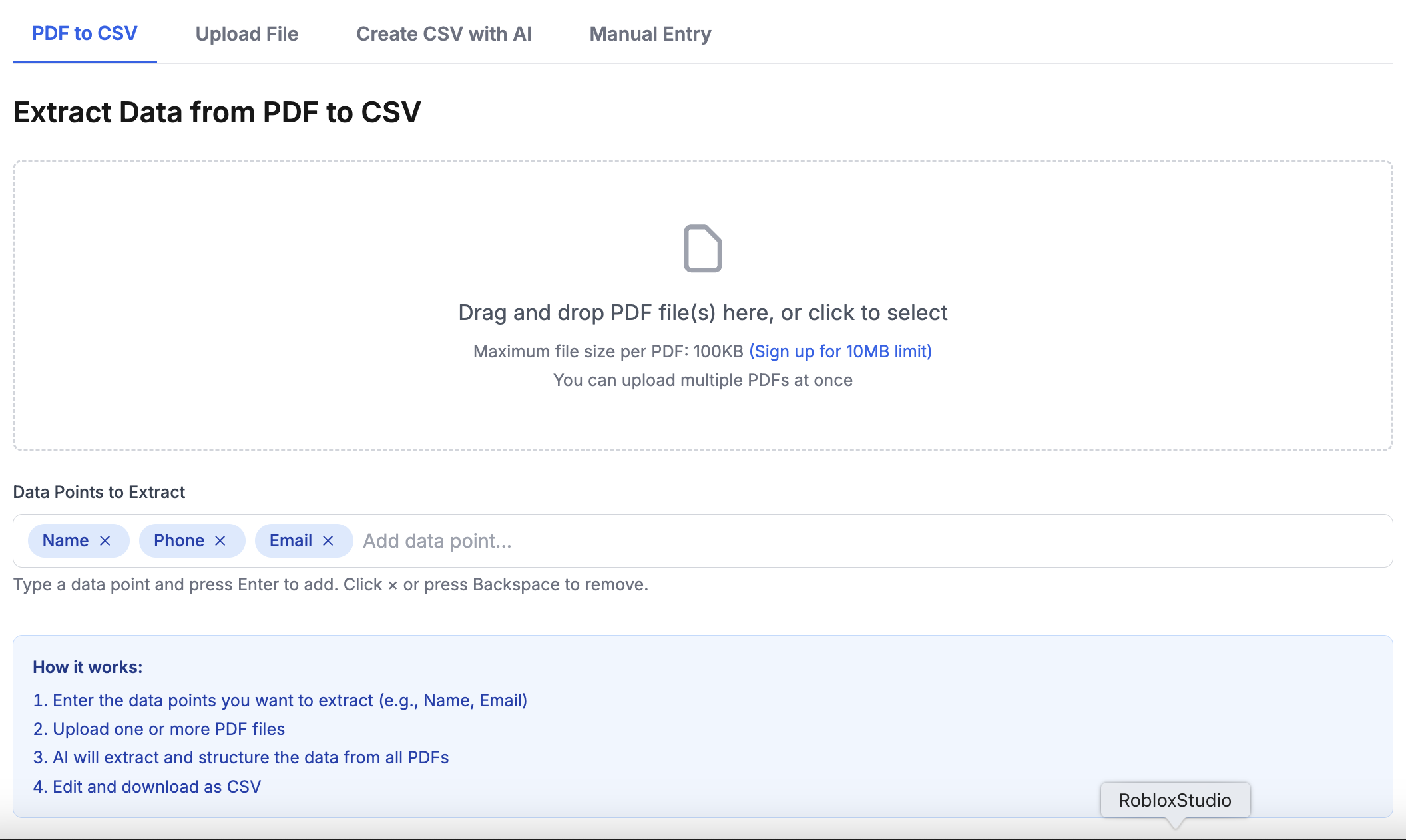 CSVSense screenshot 2
