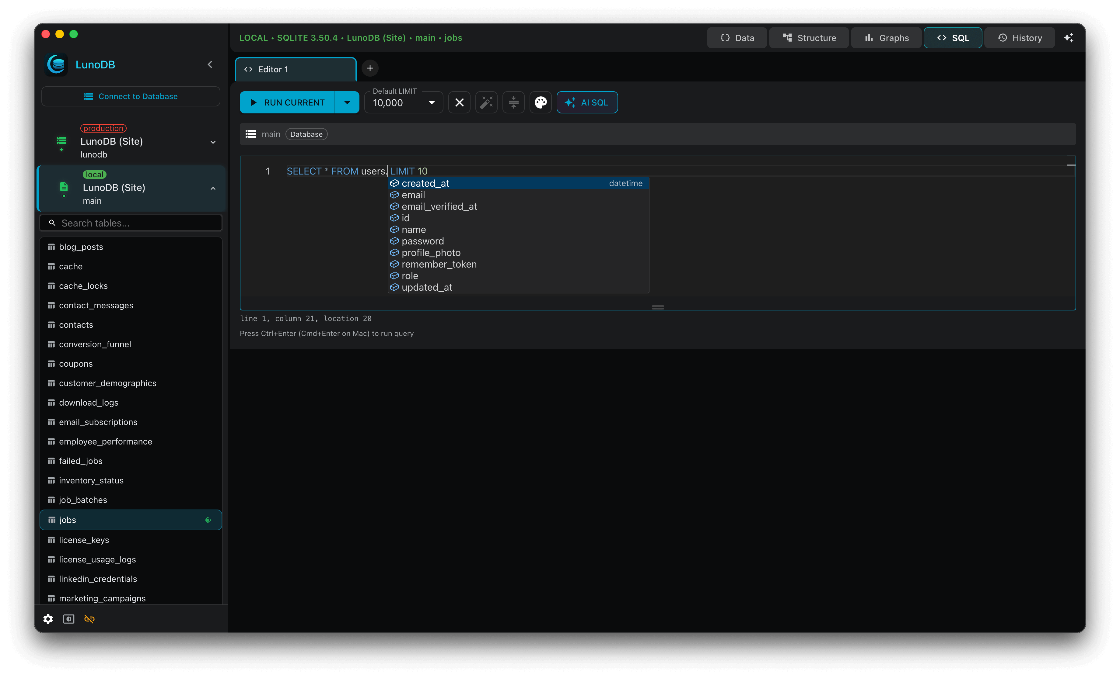LunoDB - Modern Database Software screenshot 5