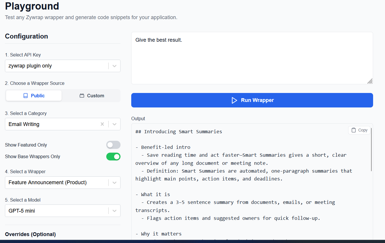 Zywrap screenshot 1