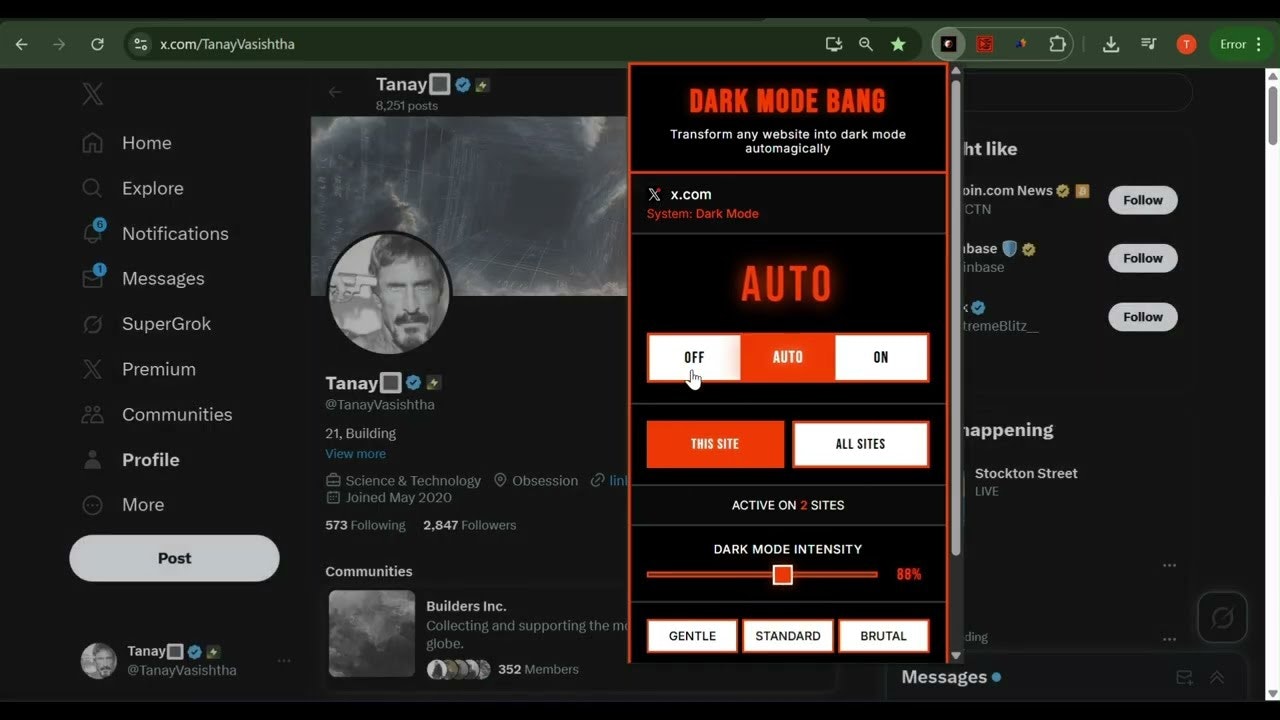 Dark Mode Bang screenshot 1