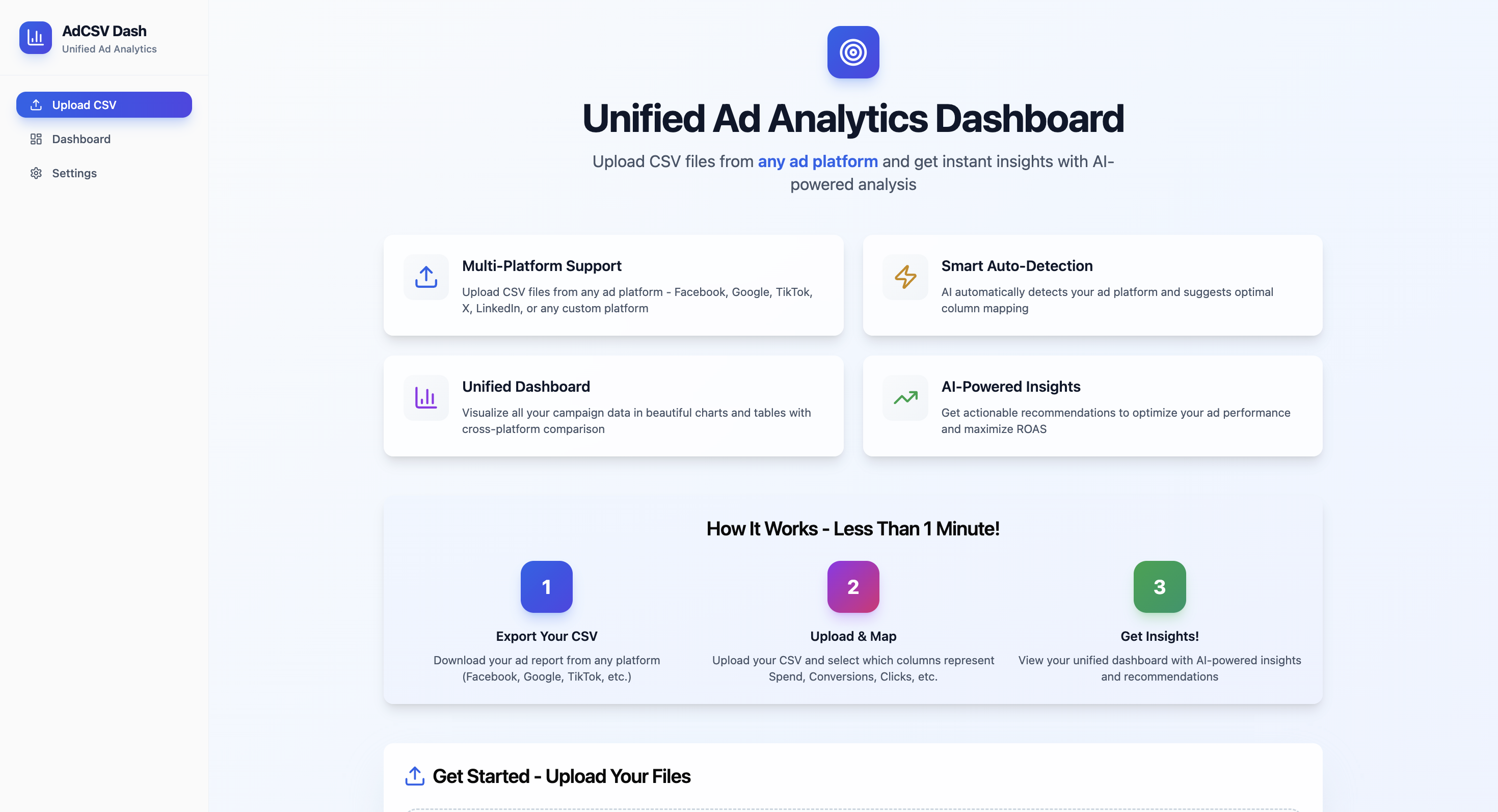 AdSync Dashboard screenshot 1
