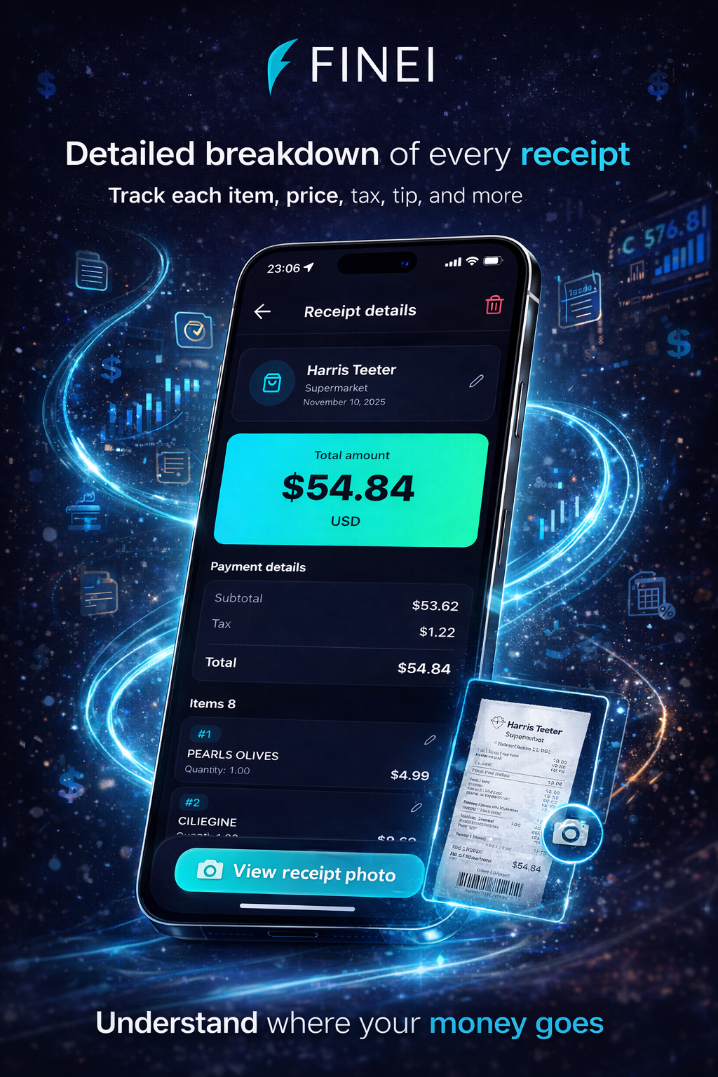 Finei – Receipt-Based Expense Tracker screenshot 4