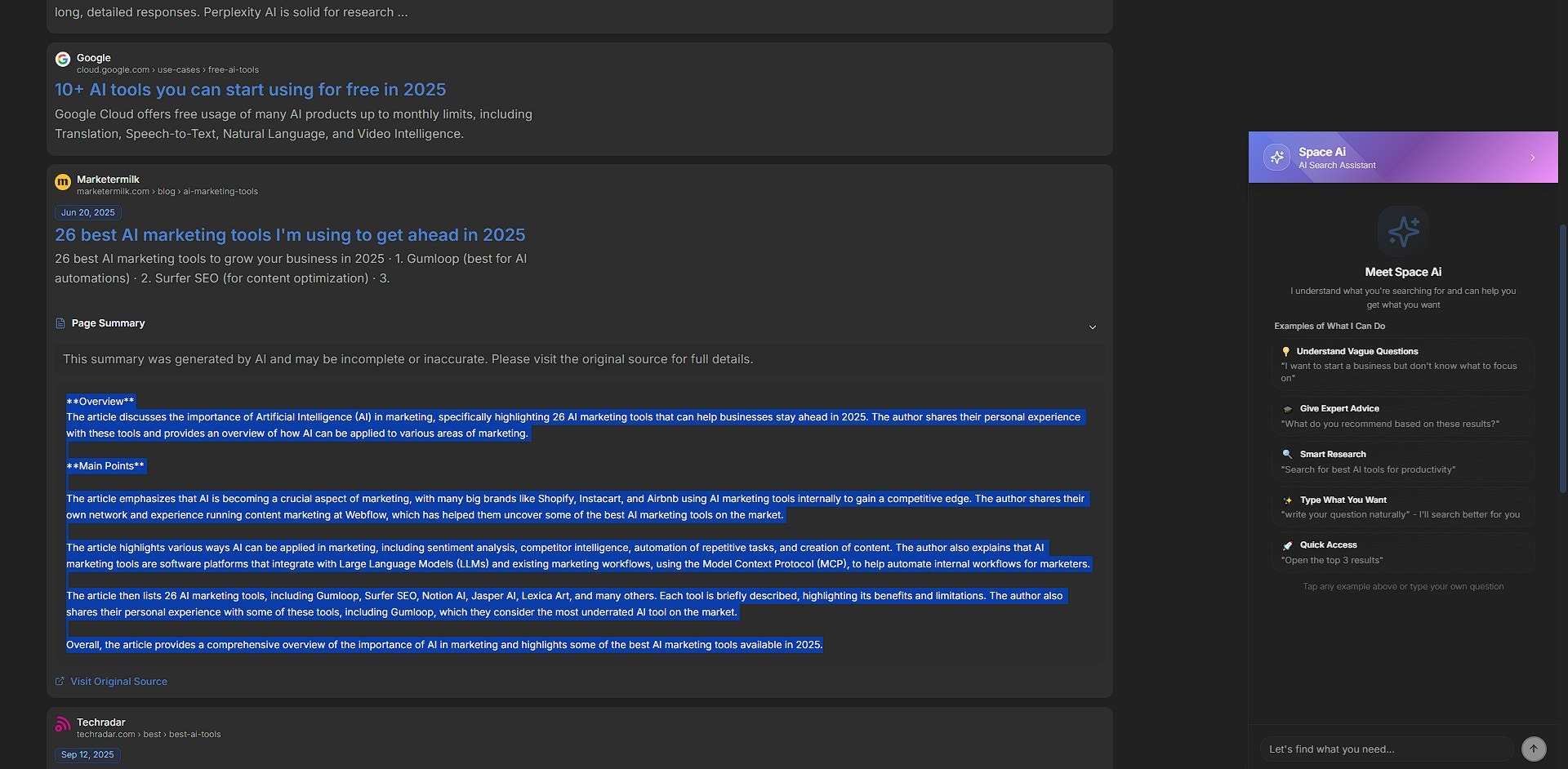 SpaceSearch screenshot 3