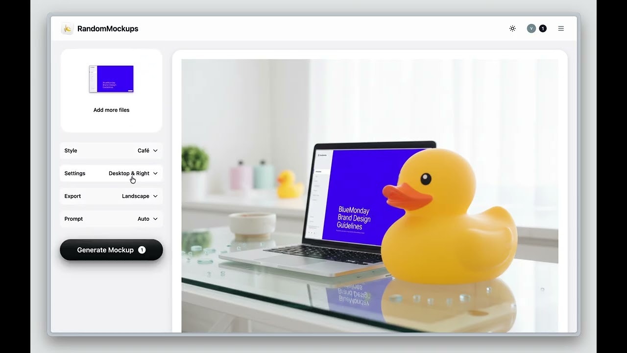 RandomMockups - AI Mockup Generator screenshot 1