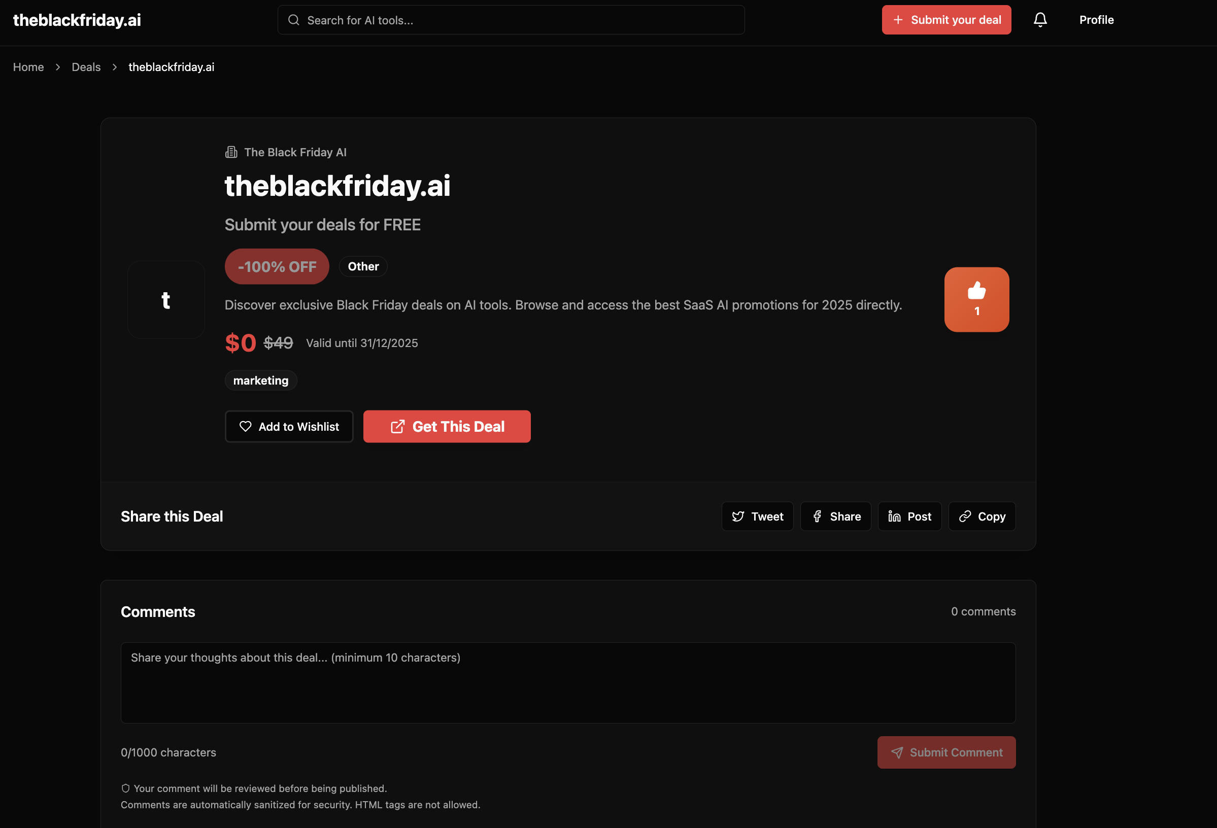 The Black Friday AI screenshot 2