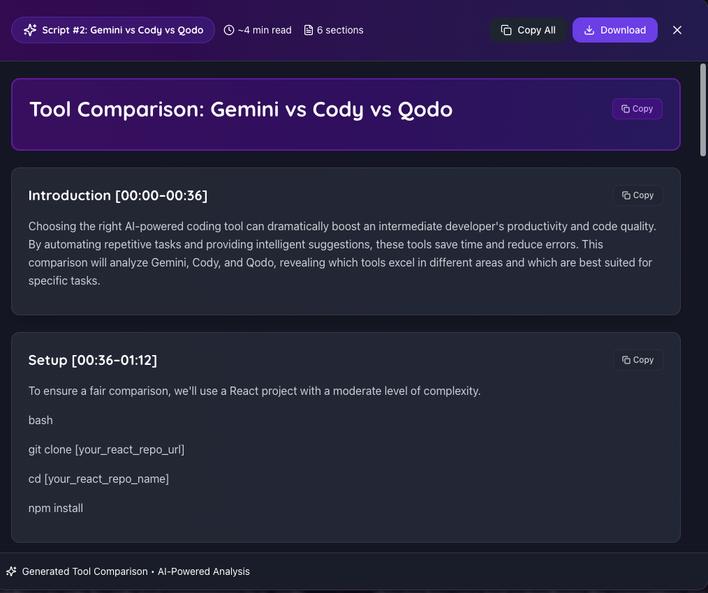Infrasity Video Script Generator screenshot 3