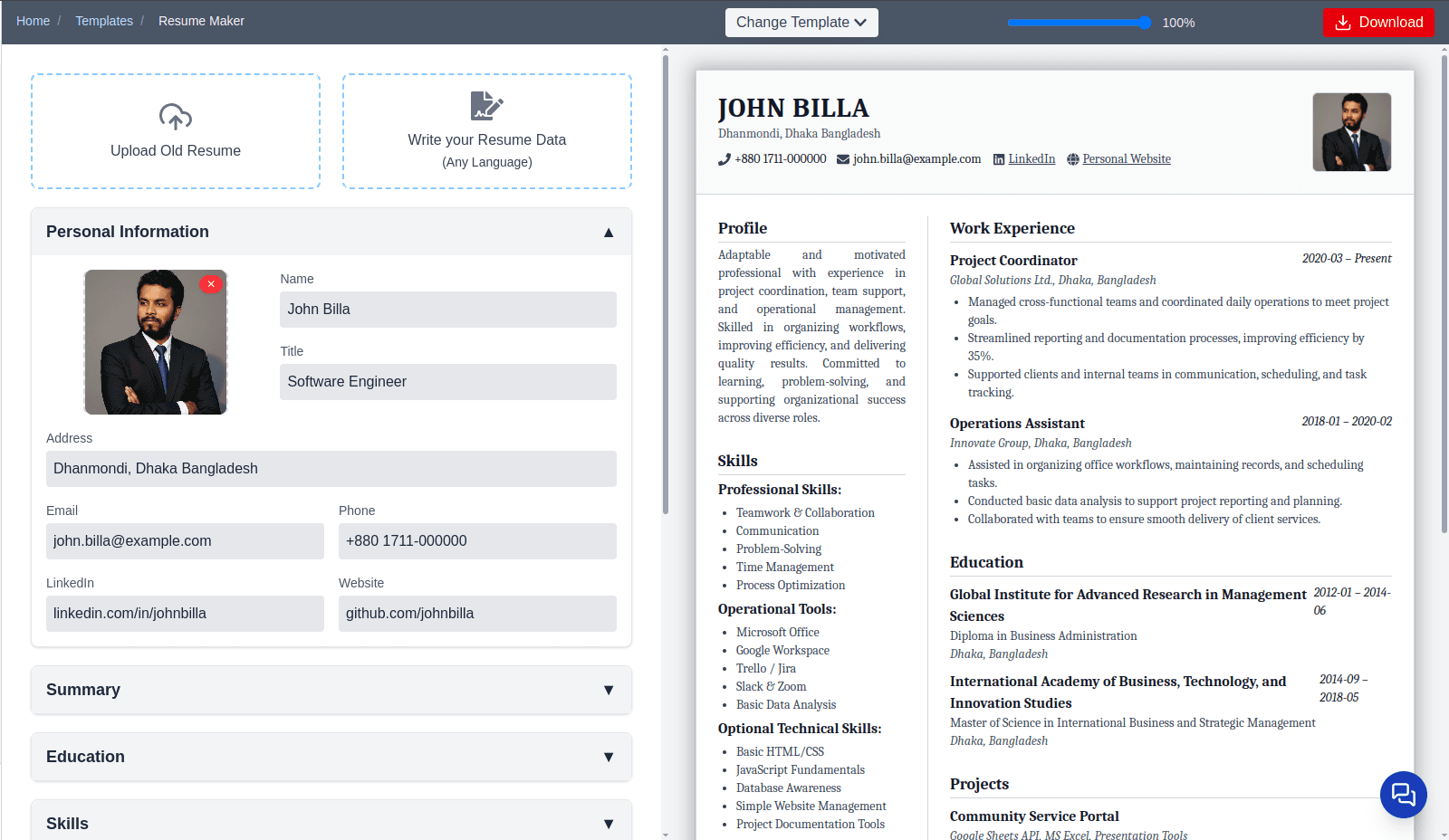 xResume screenshot 2