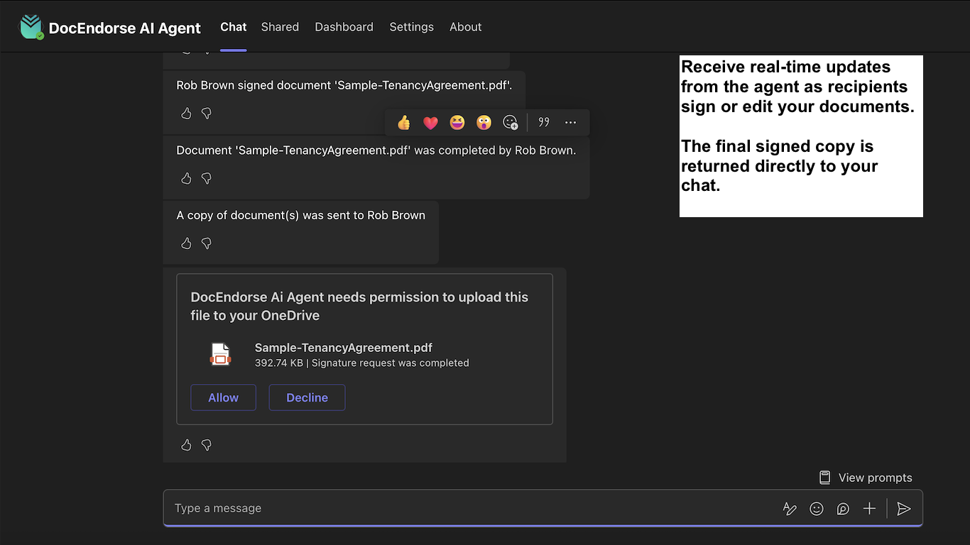 DocEndorse AI Agent for Microsoft Teams screenshot 2