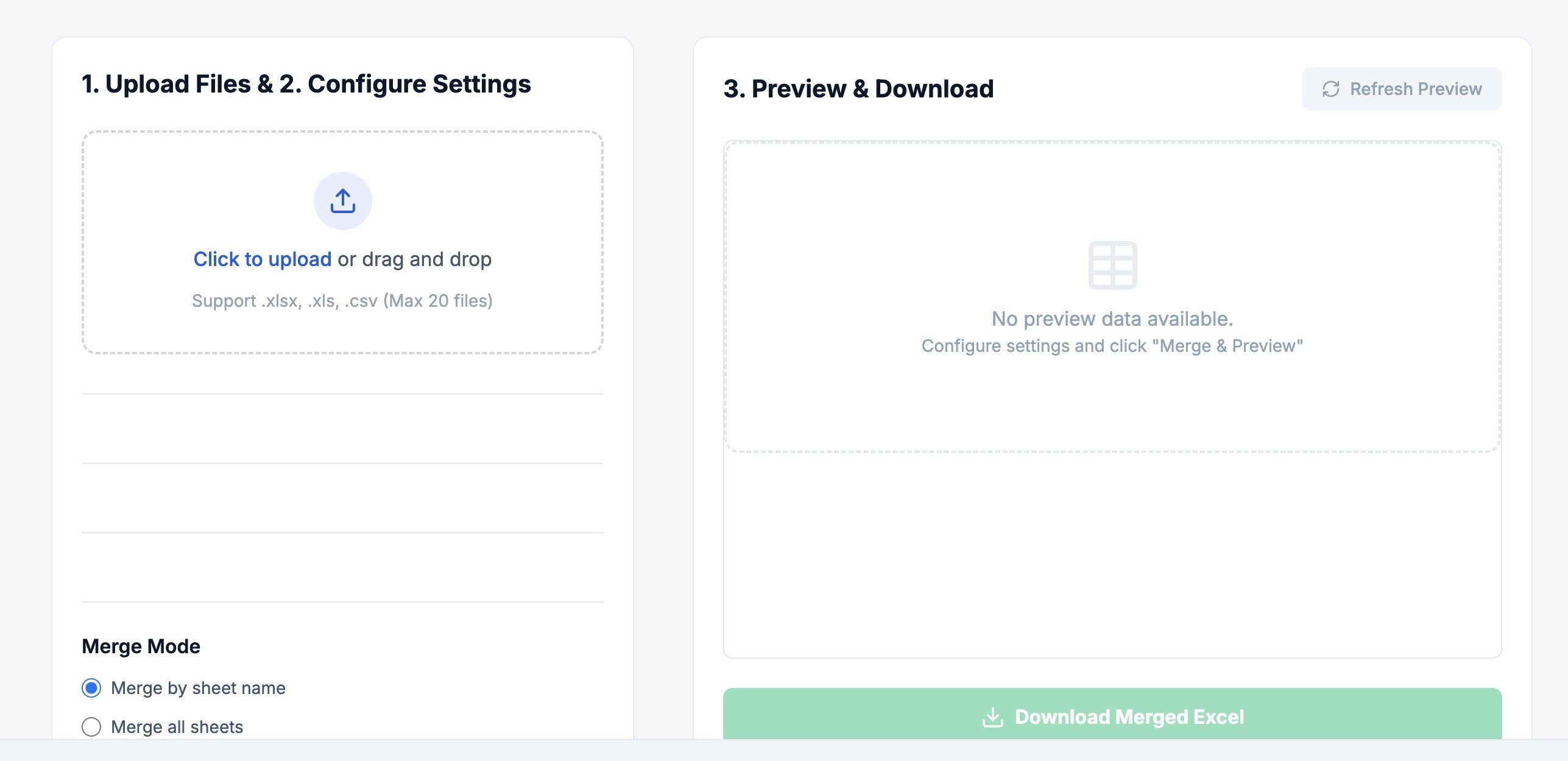 AI Combine Sheets screenshot 1