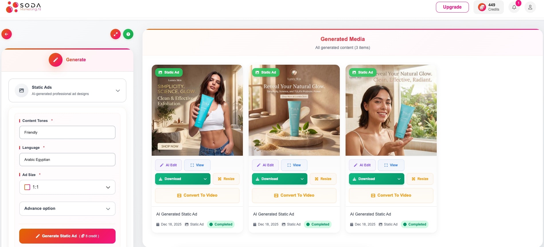 SodaMarketing AI — Instant Ad Creatives screenshot 6