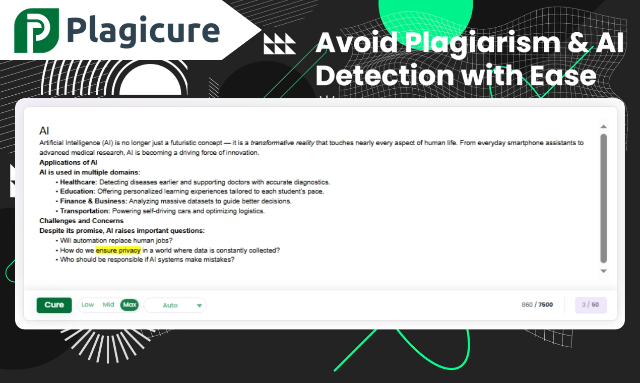 Plagicure screenshot 1