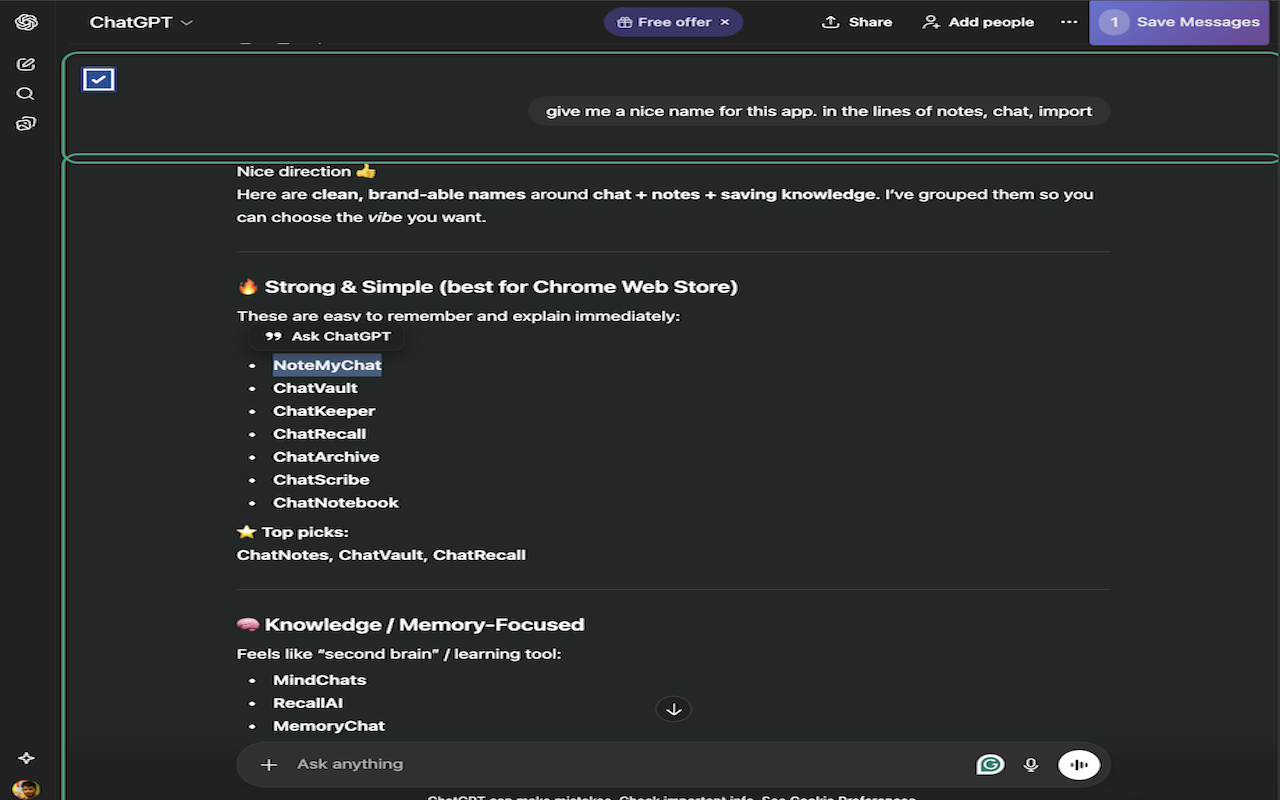 NoteMyChat screenshot 1