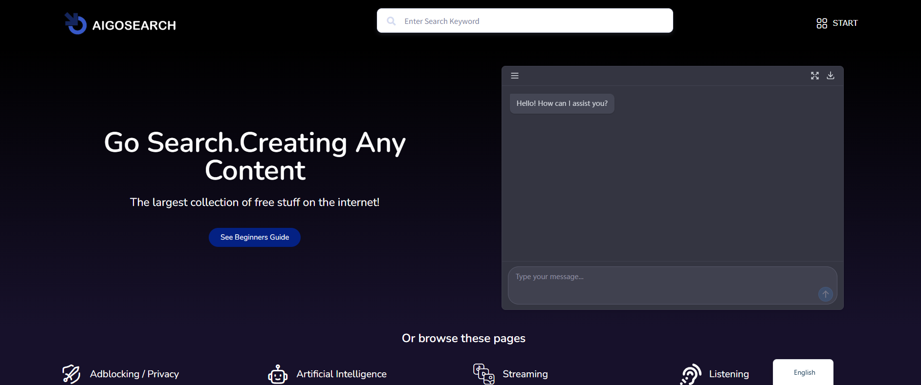 Aigosearch screenshot 1