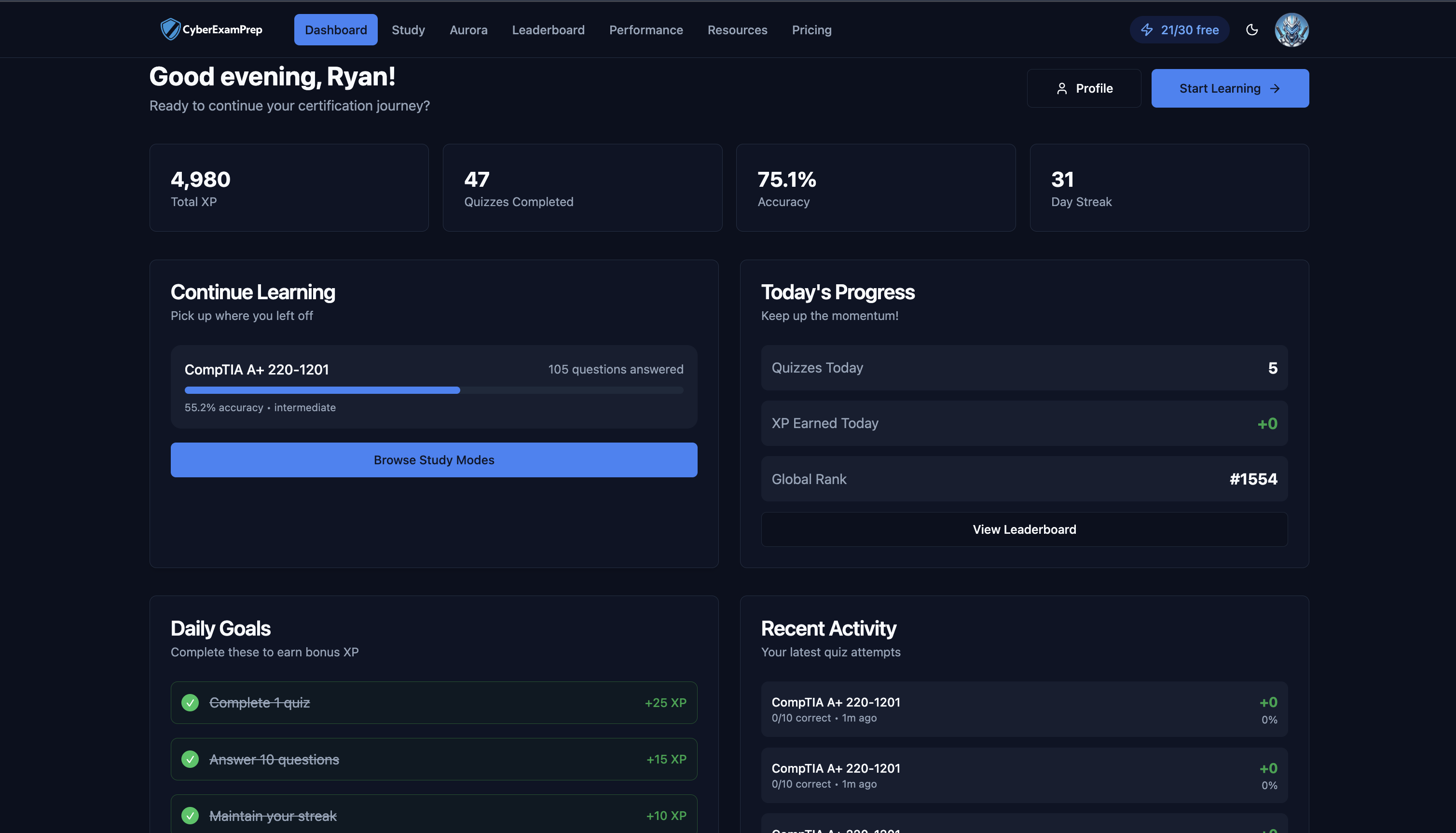 CyberExamPrep screenshot 1