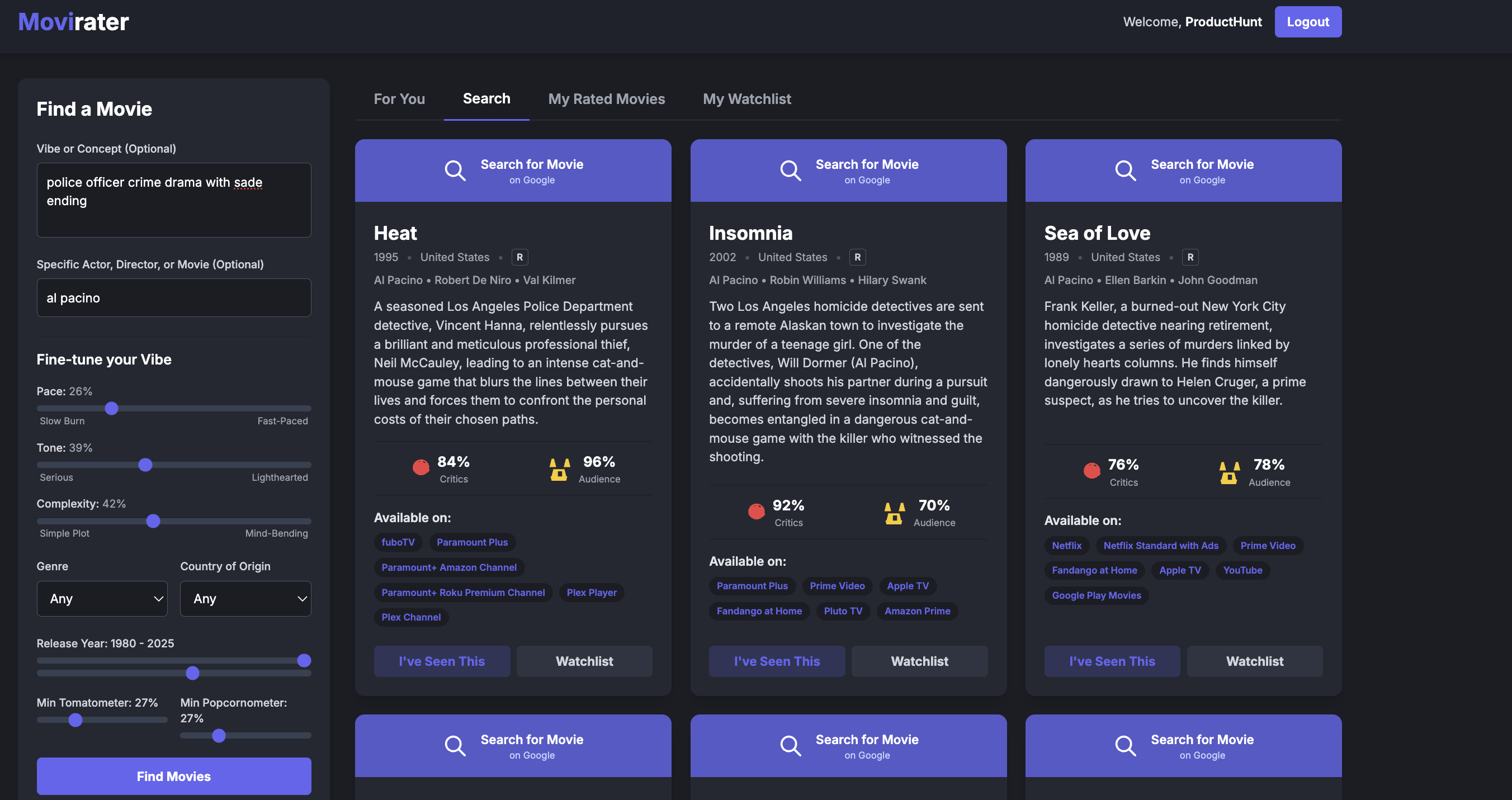 Movirater screenshot 1