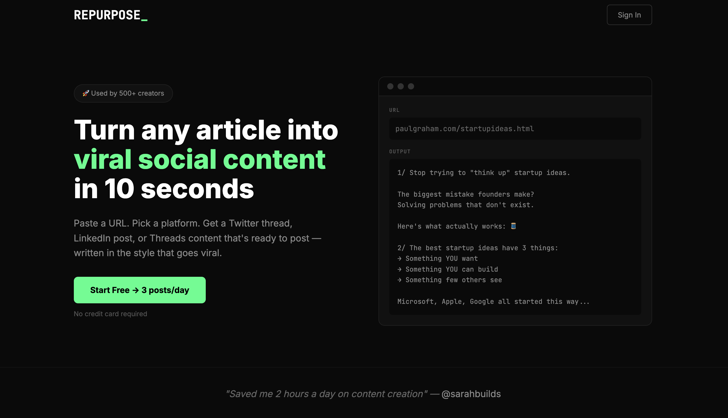 Repurpose AI screenshot 1