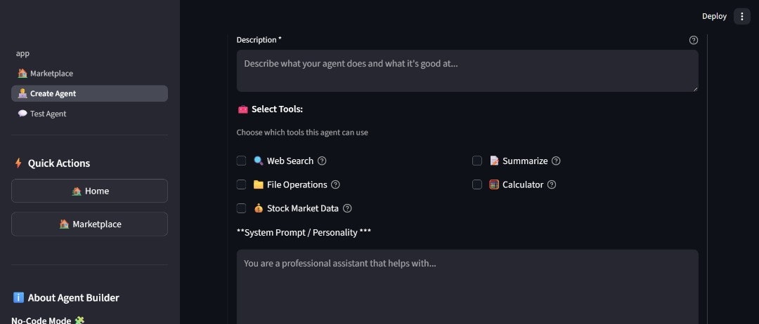 Agent screenshot 2