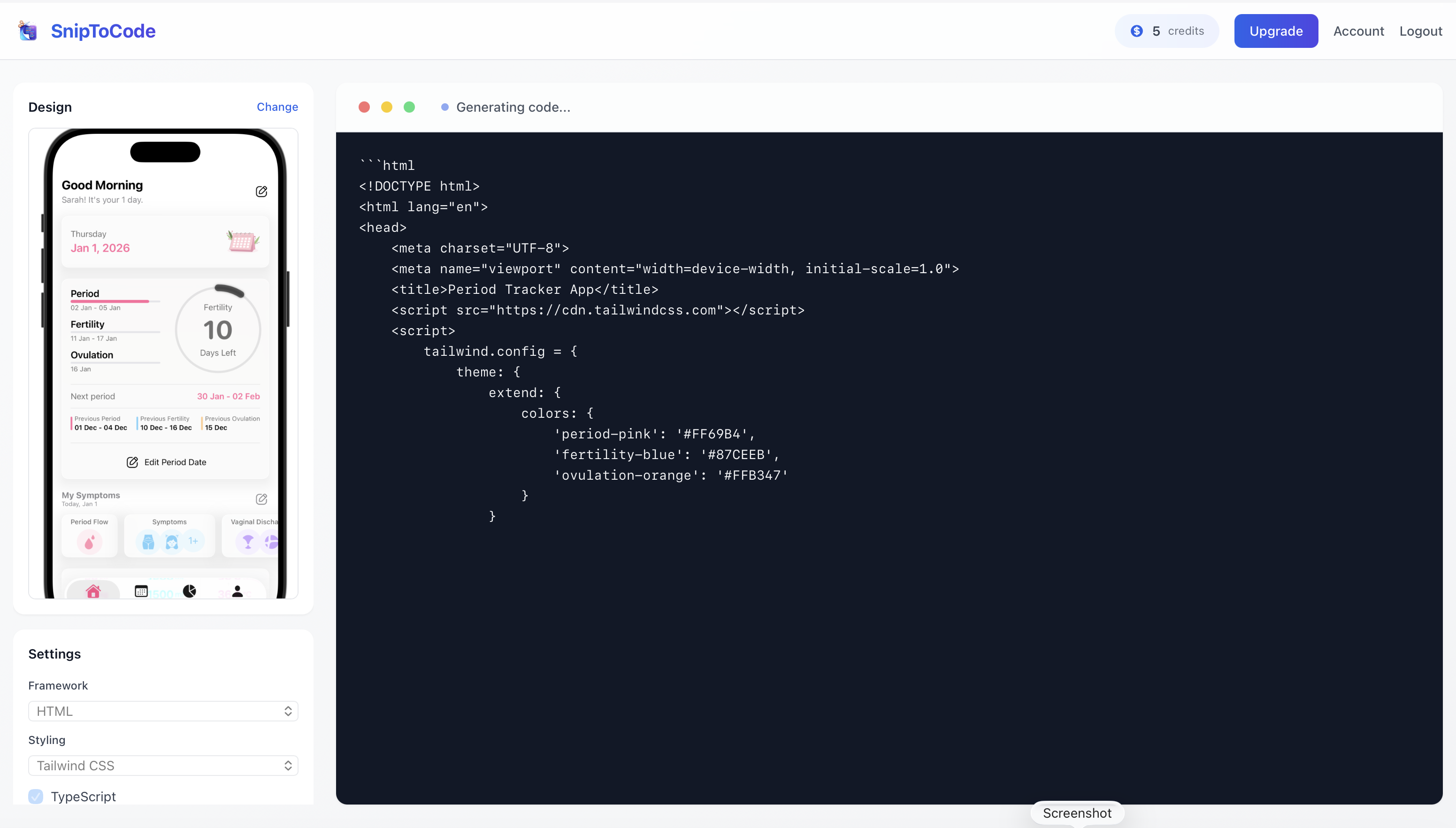 SnipToCode screenshot 2