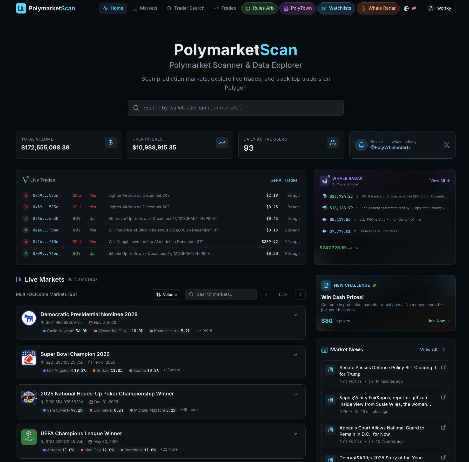 PolymarketScan screenshot 1