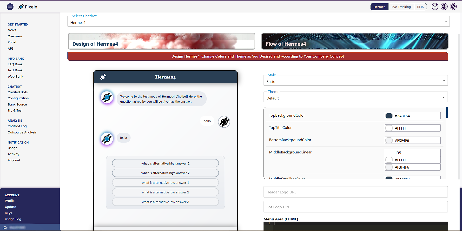 Fixein Hermes Chatbot screenshot 3