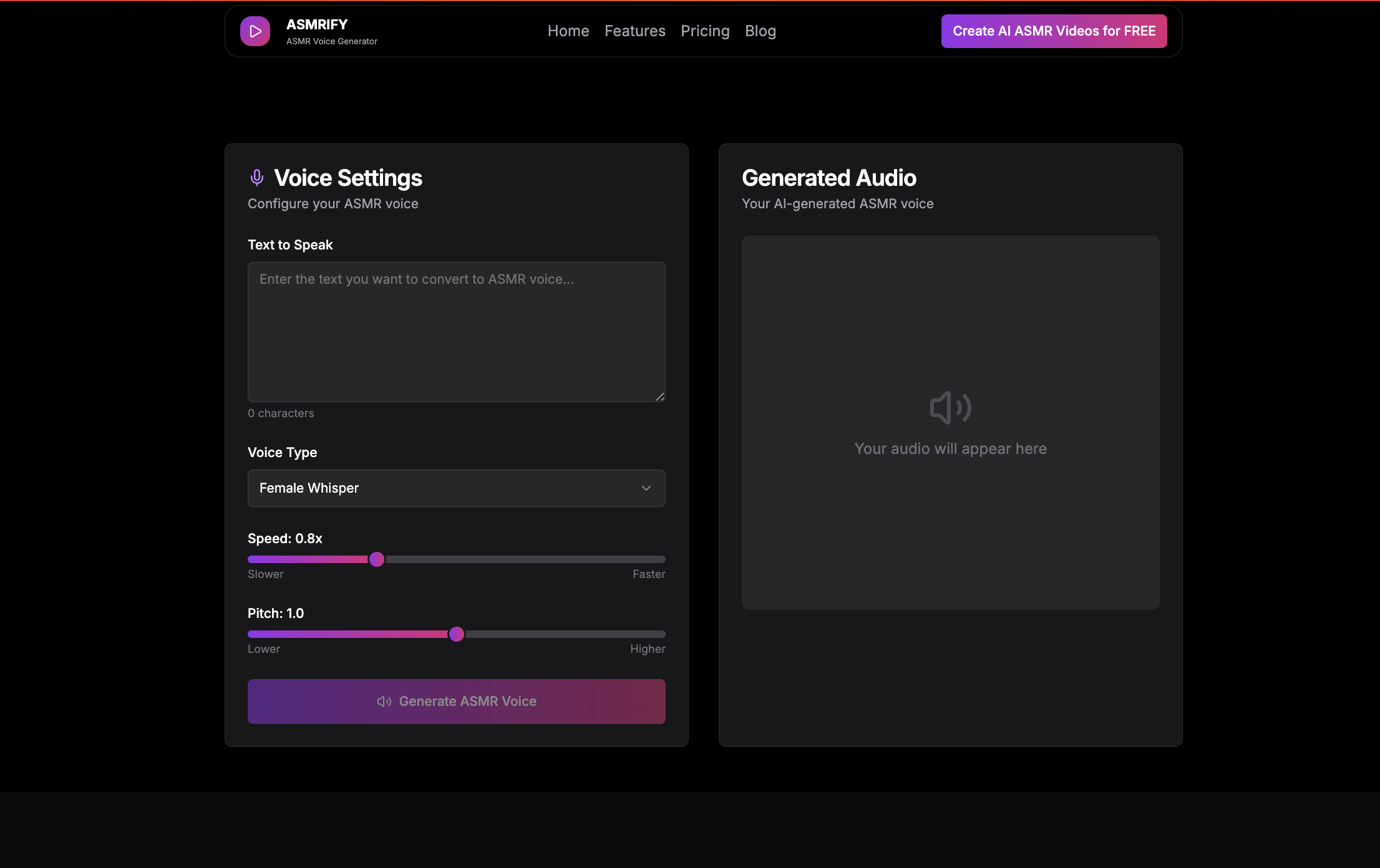 ASMRify.com screenshot 2