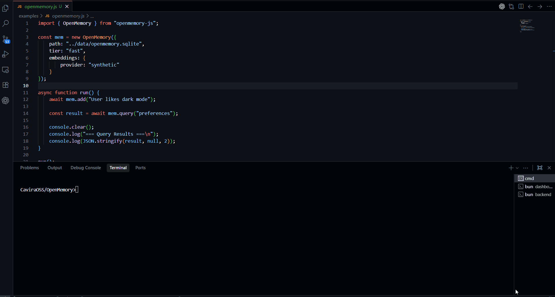 OpenMemory screenshot 2