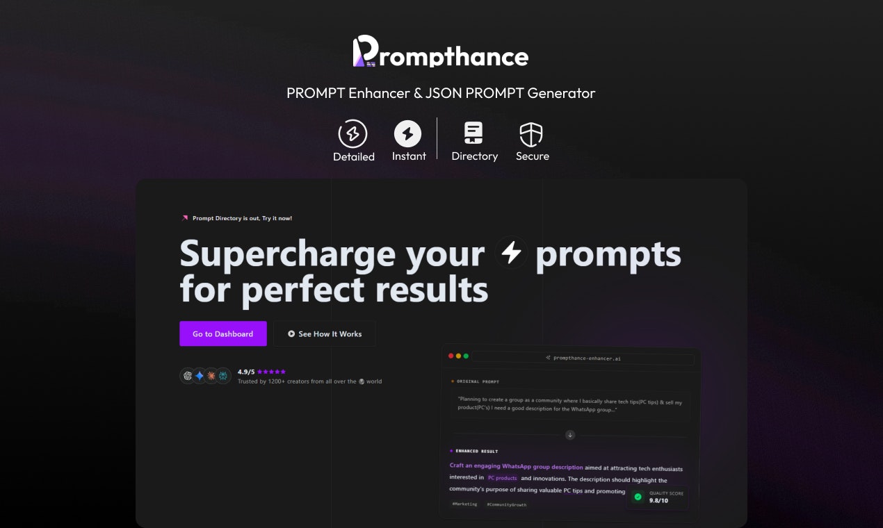 Prompthance screenshot 1