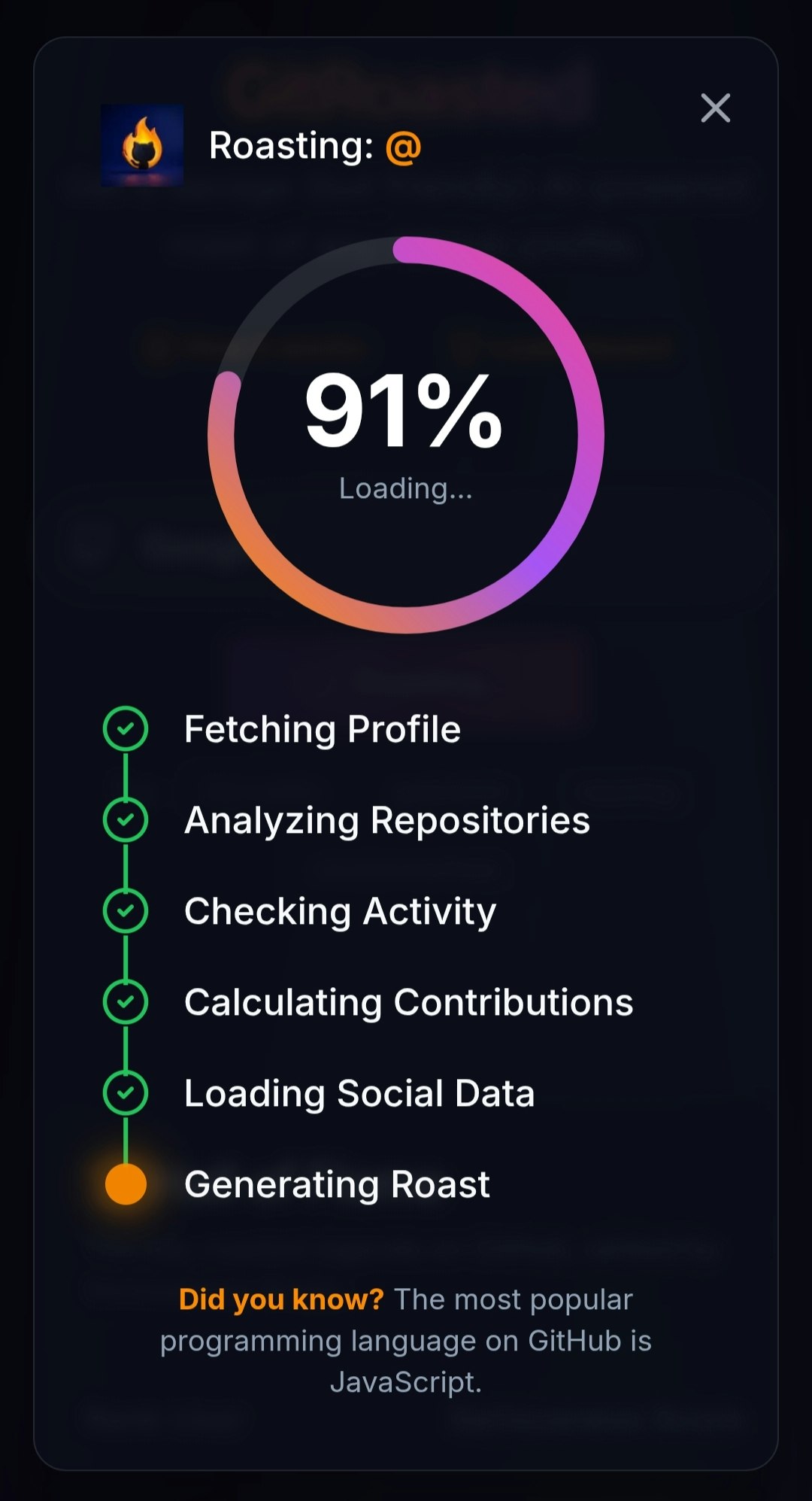GitRoasted screenshot 2