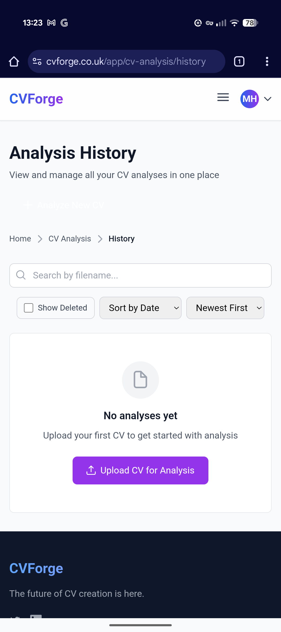 CVForge screenshot 2