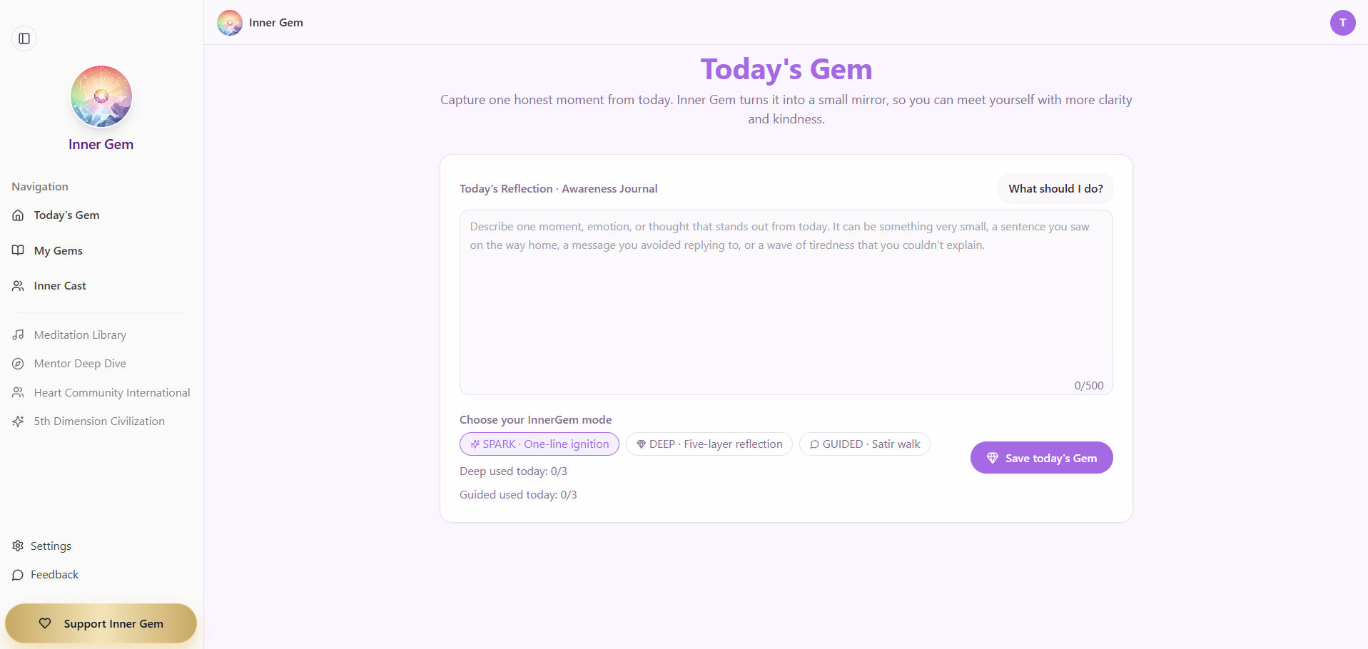 Inner Gem · Daily Awareness Journal screenshot 1
