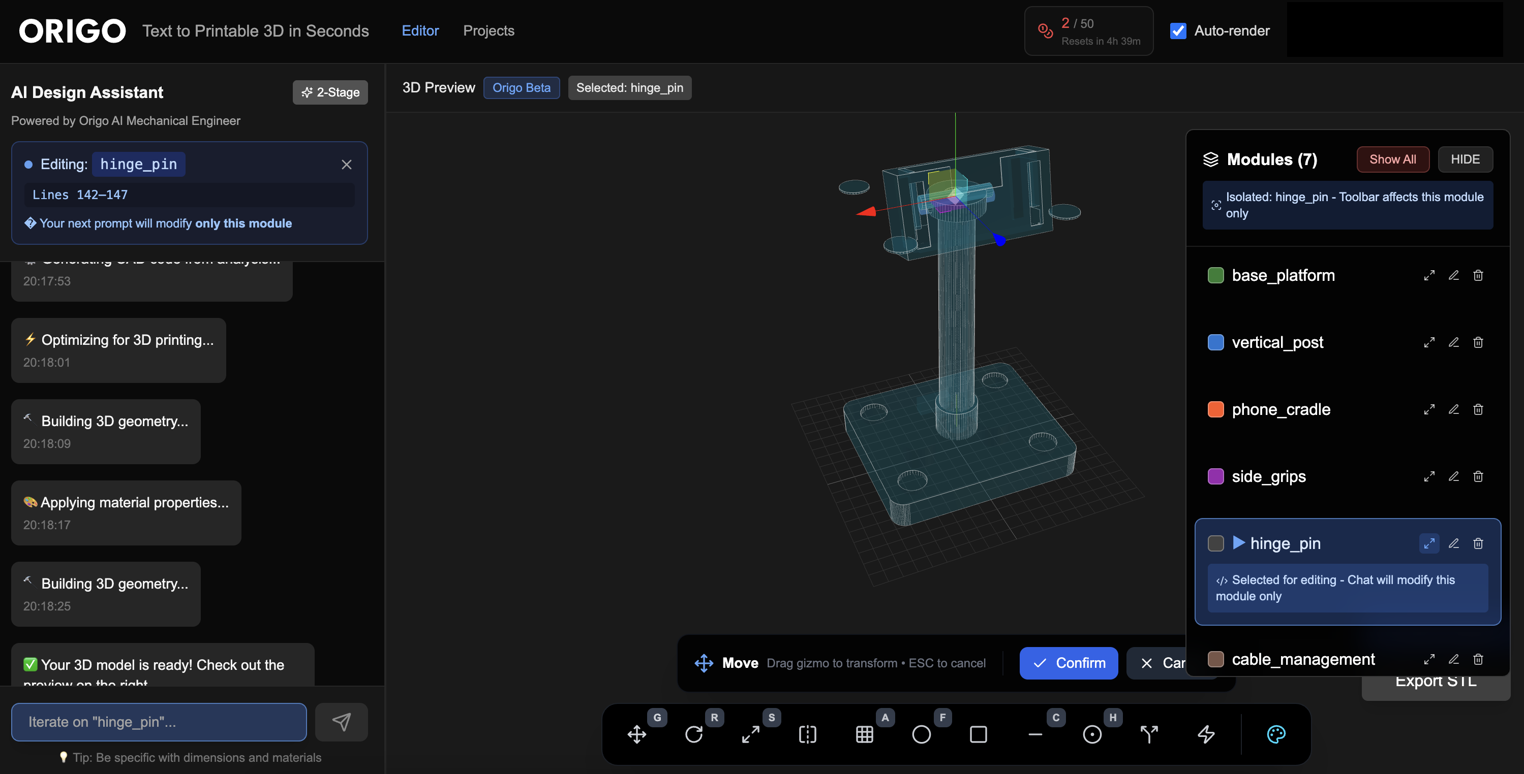 ORIGO | Text to Printable 3D in Seconds screenshot 1