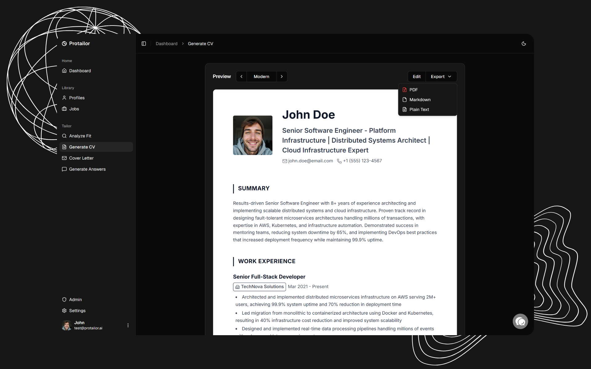 Protailor screenshot 8