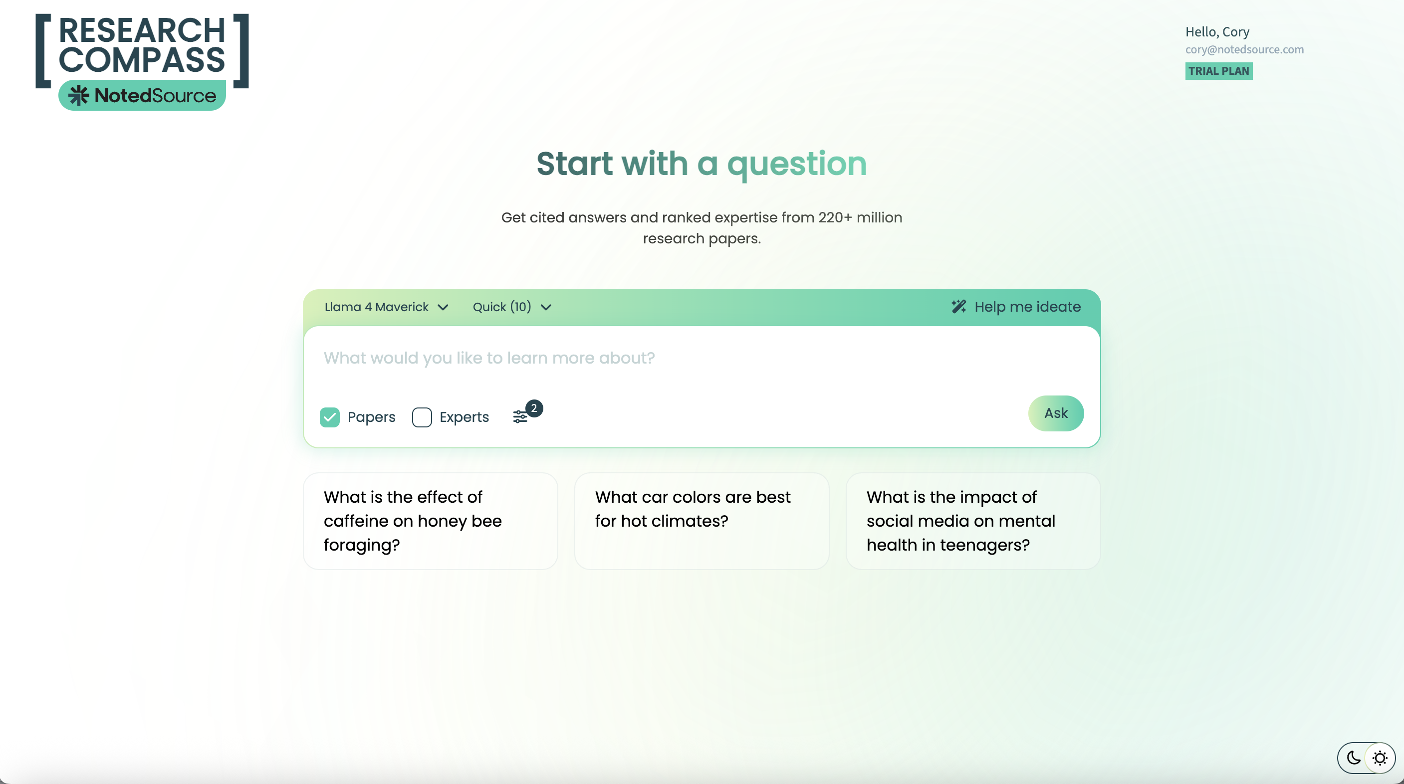 Research Compass screenshot 1