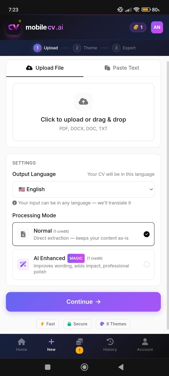 MobileCV screenshot 2