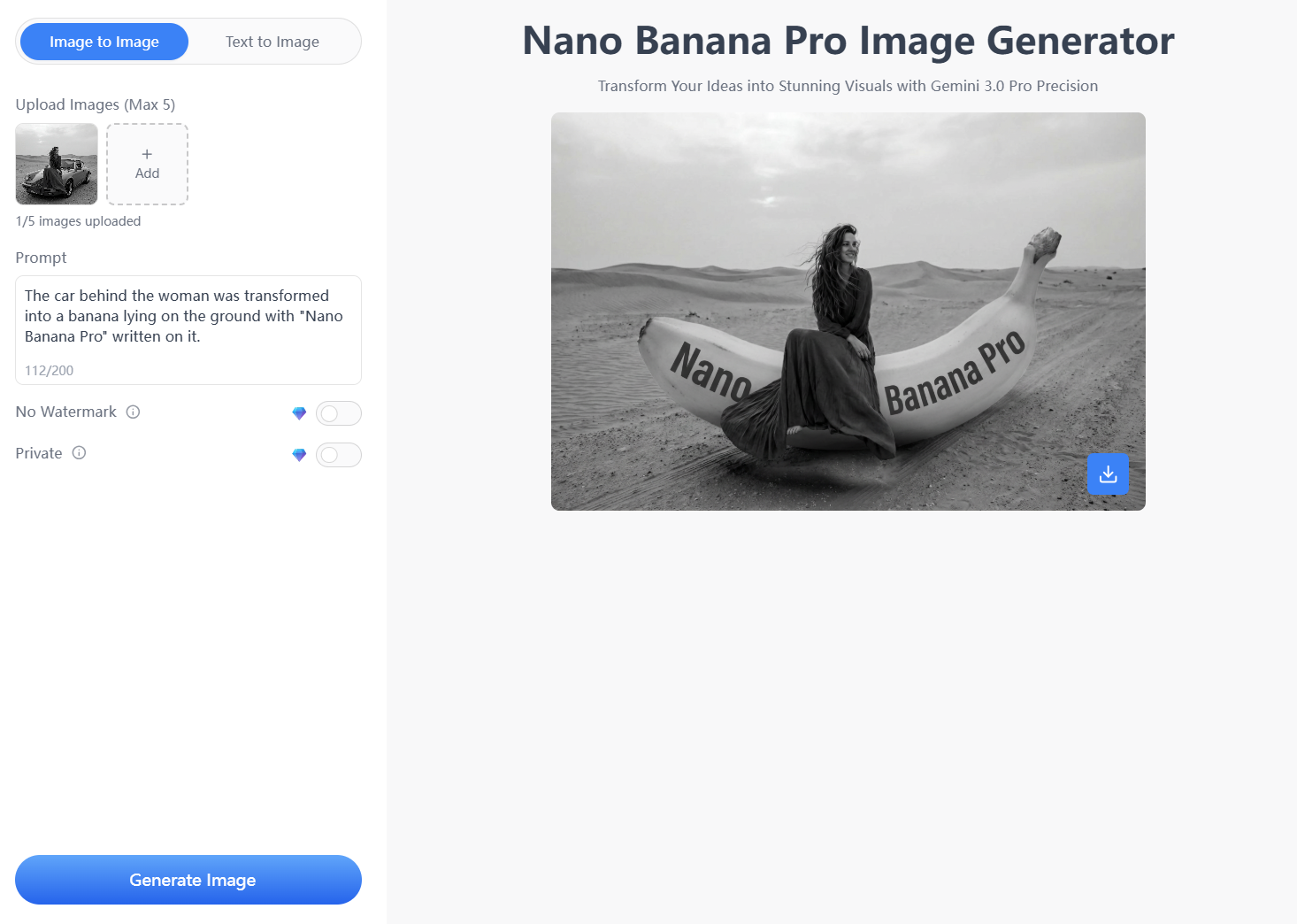 NanoBananaProAI.com screenshot 2