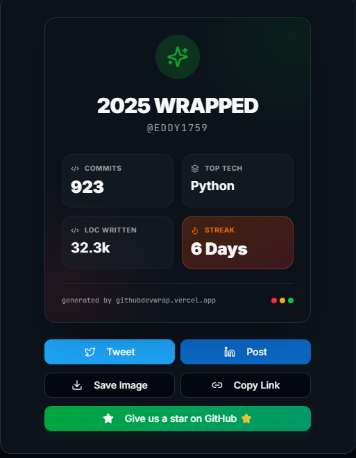 Dev Wrapped 2025 screenshot 5