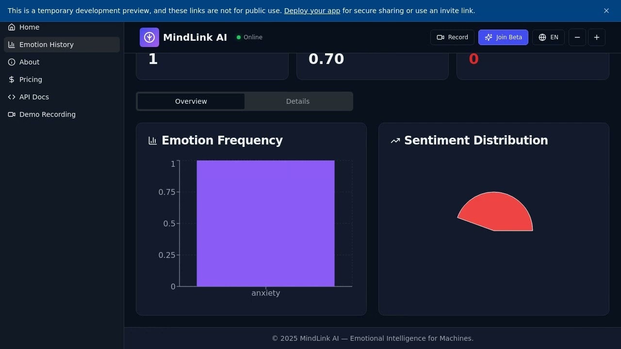 Benji — Emotional Intelligence API screenshot 1
