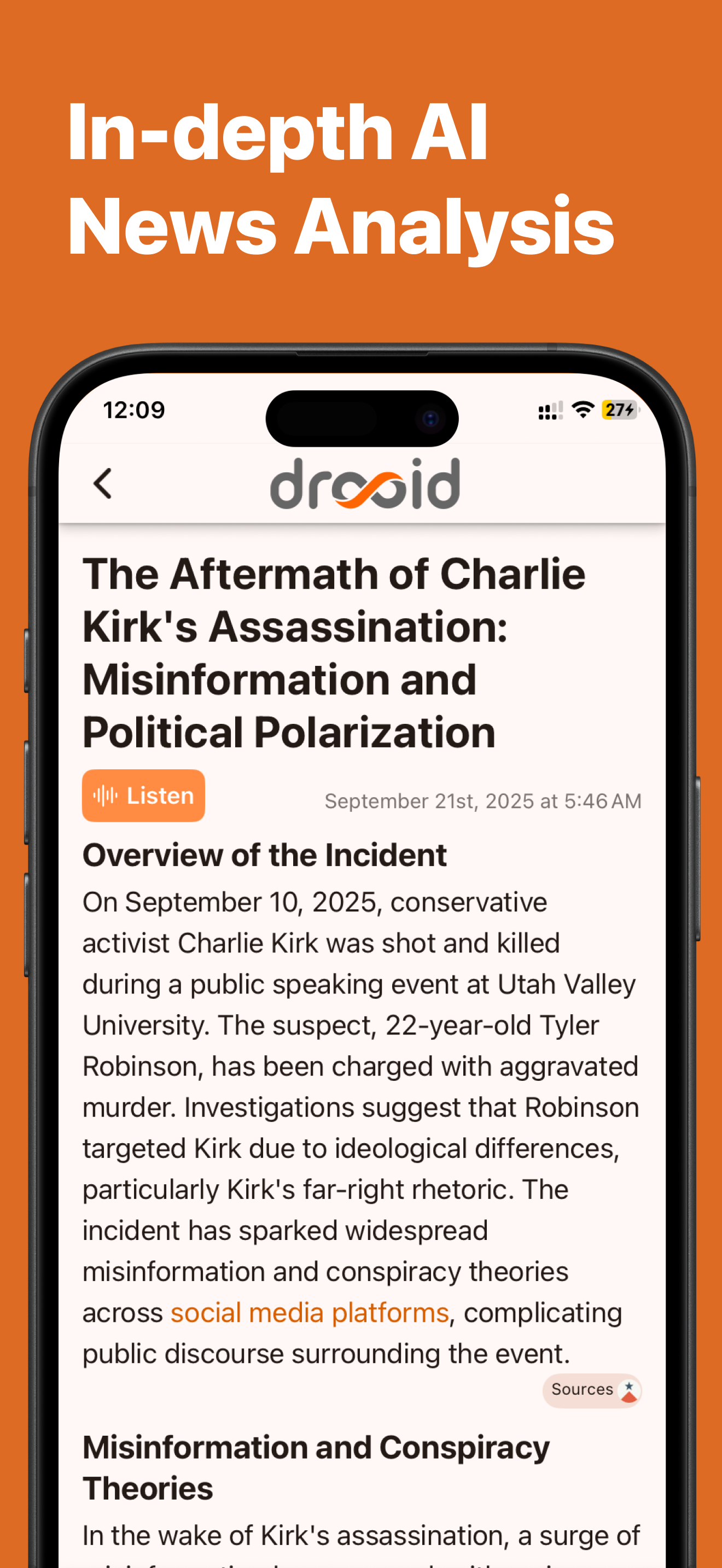 Drooid with News Analysis screenshot 2
