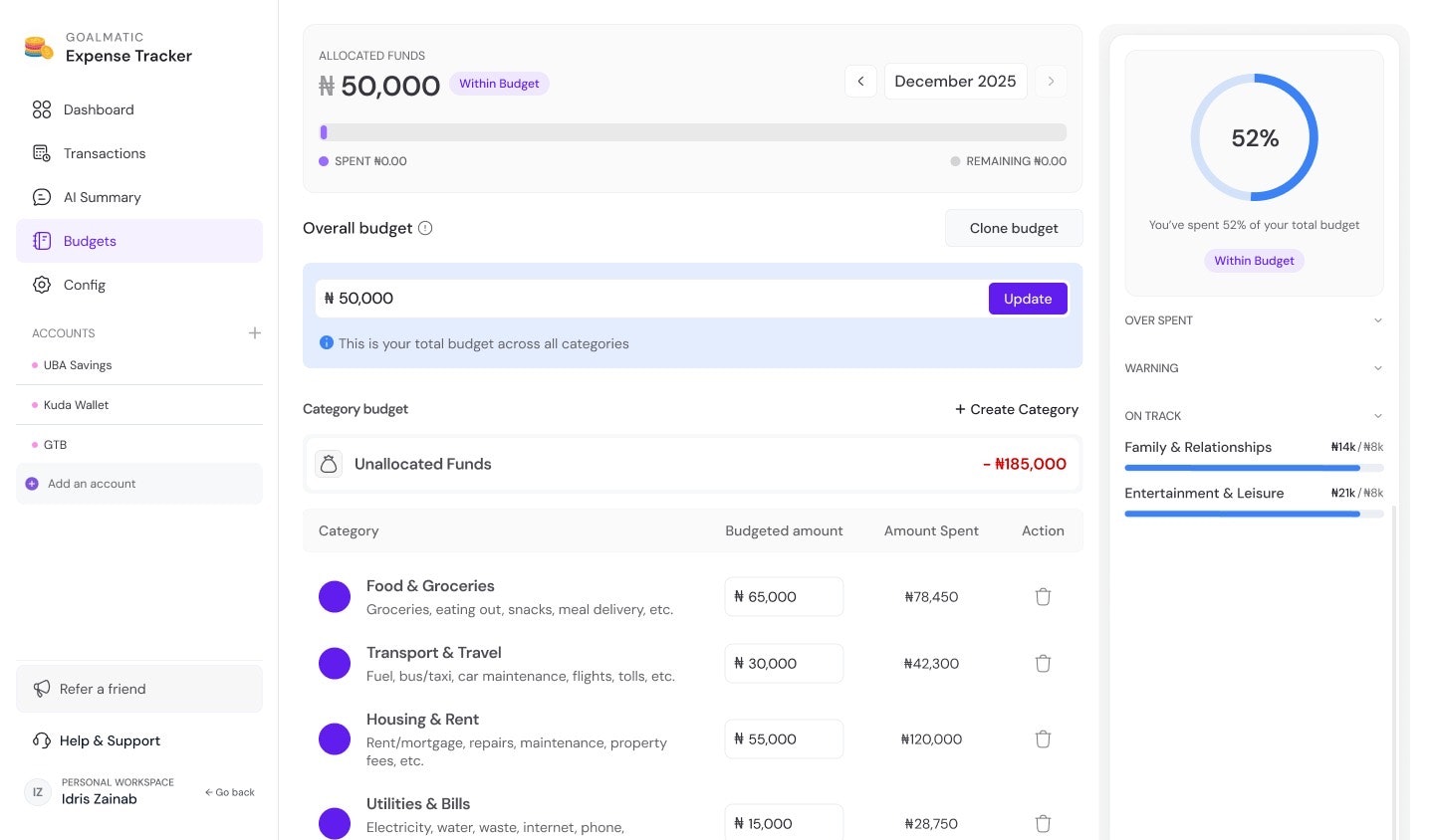 Goalmatic Expense Tracker screenshot 4